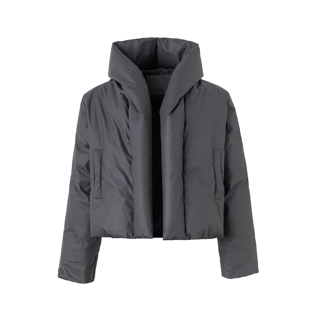 24FW HOODED BUTTONLESS DOWN JACKET