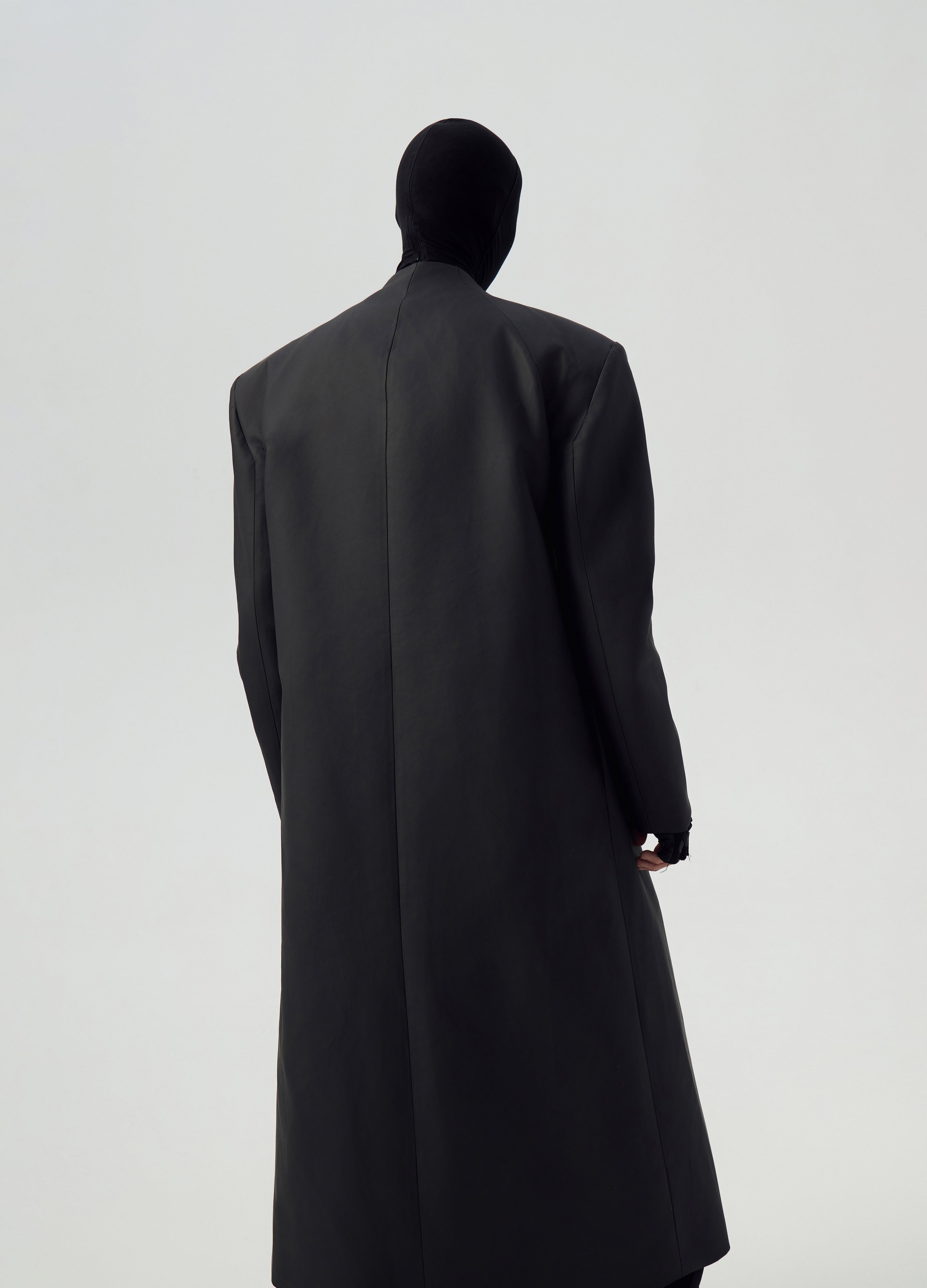 24FW MATTE BLACK OVERSIZED TRENCH COAT