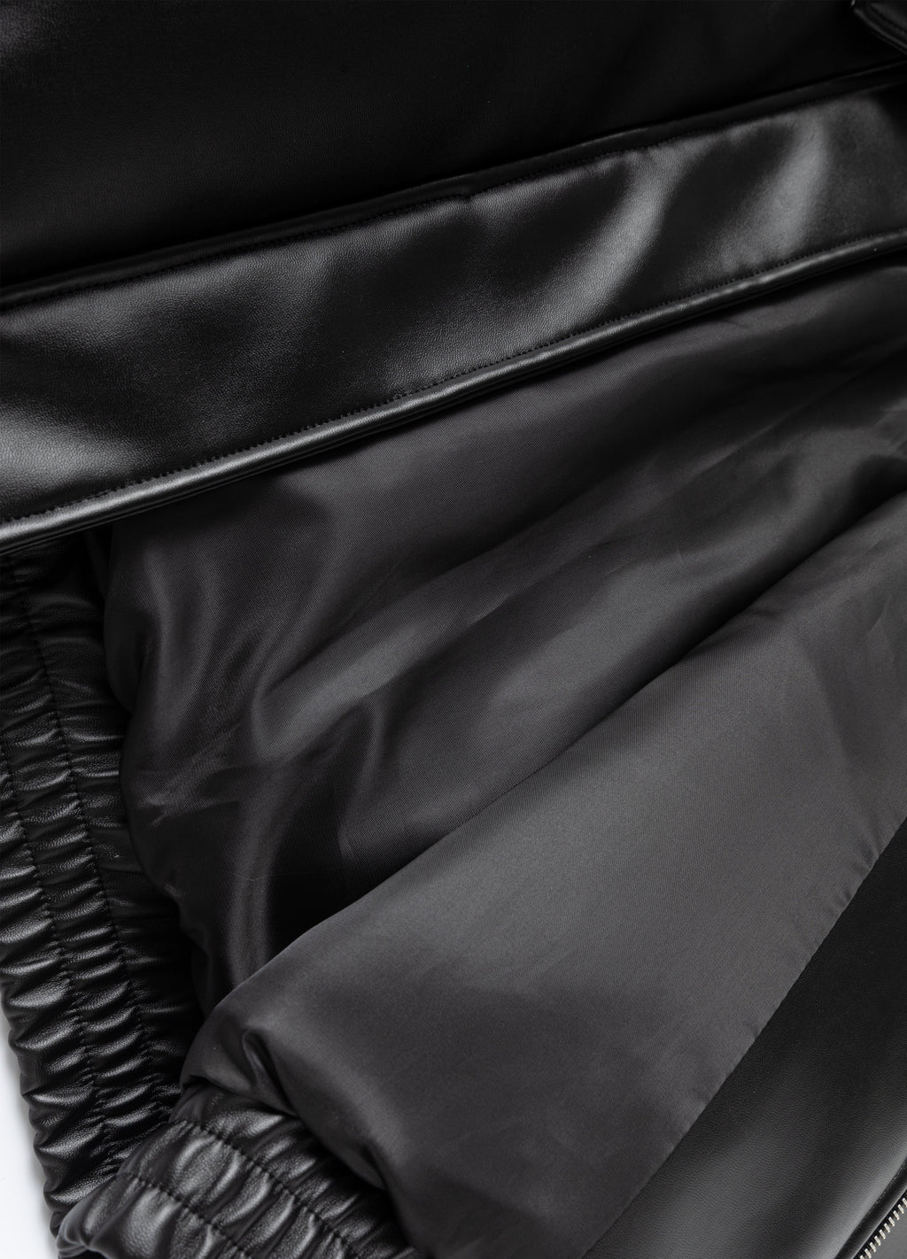 25FW HIGH-COLLAR LEATHER PUFFER