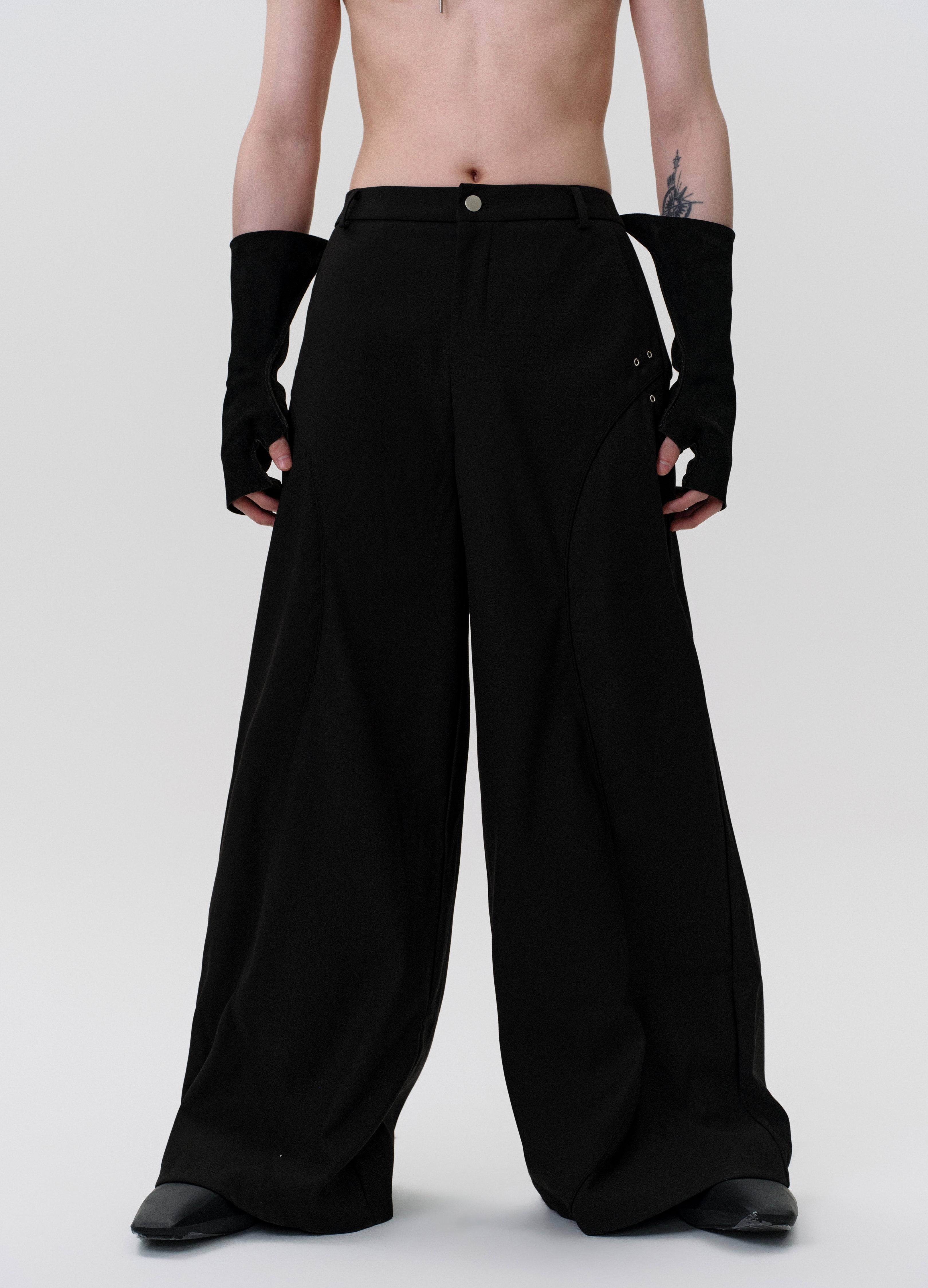 25SS EYELET STITCH WIDE PANTS