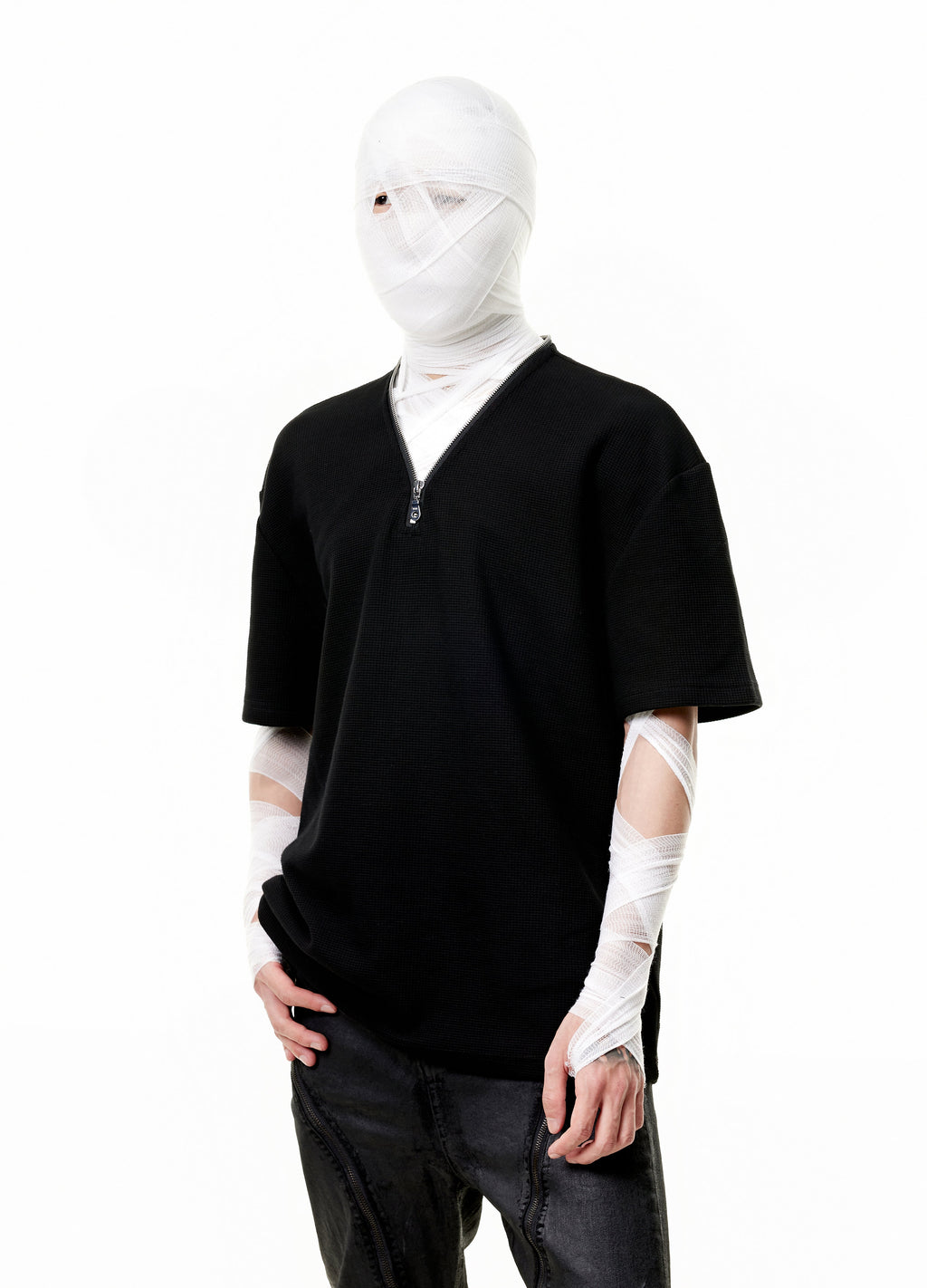 WAFFLE ZIP FUNCTIONAL TEE