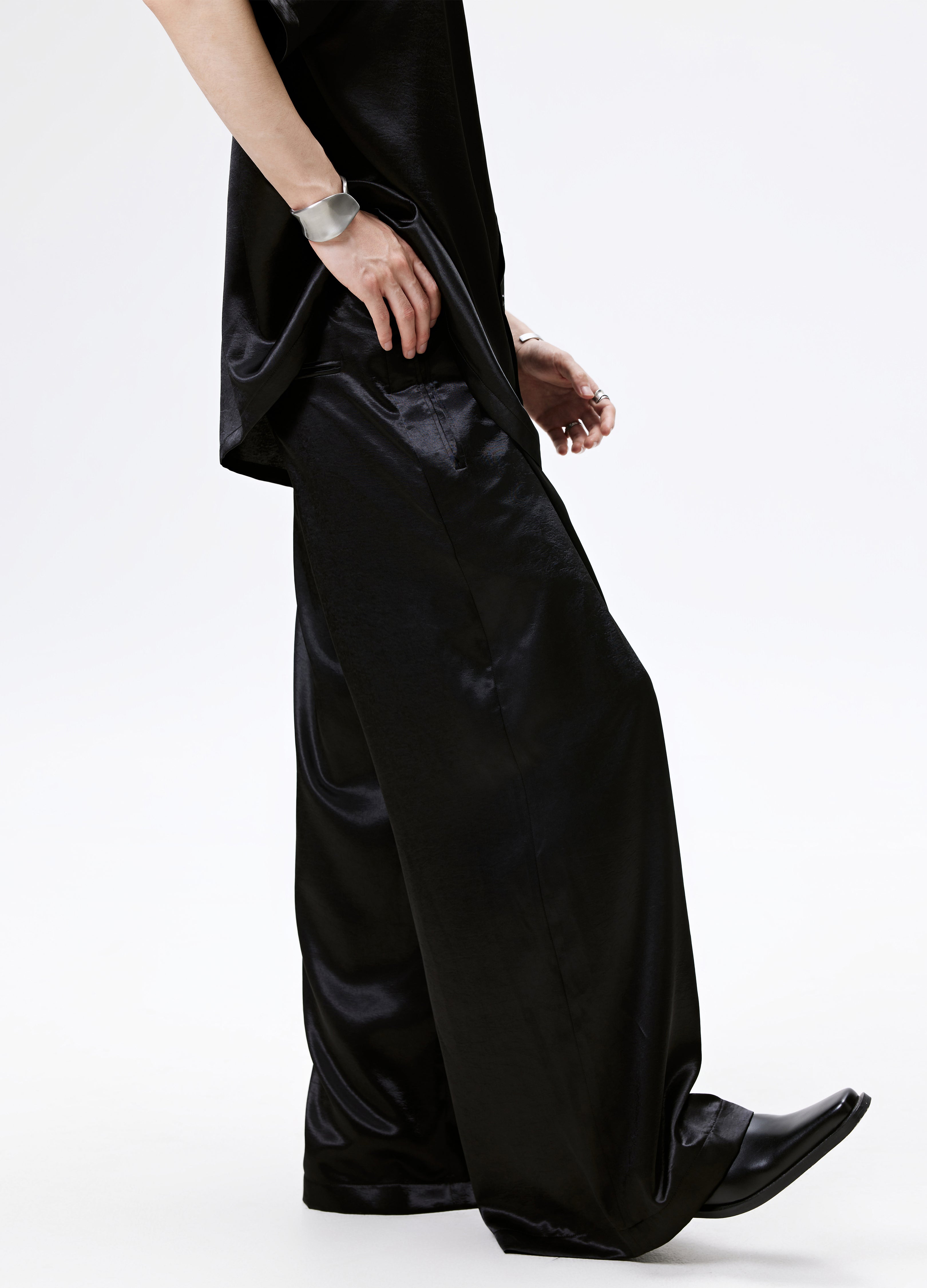 25SS SATIN FLOW WIDE PANTS