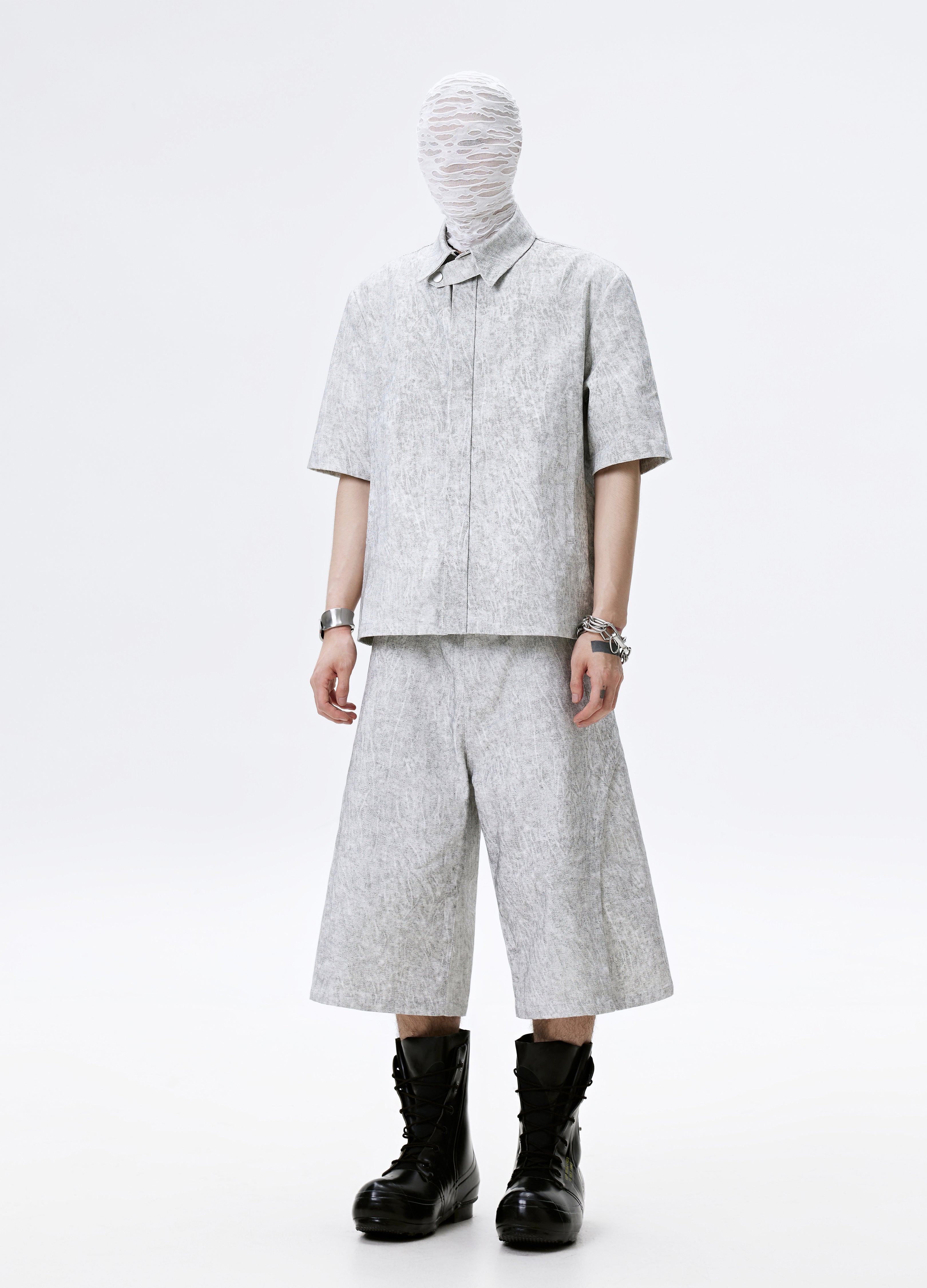 25SS GREY VEIN ZIP SHIRT