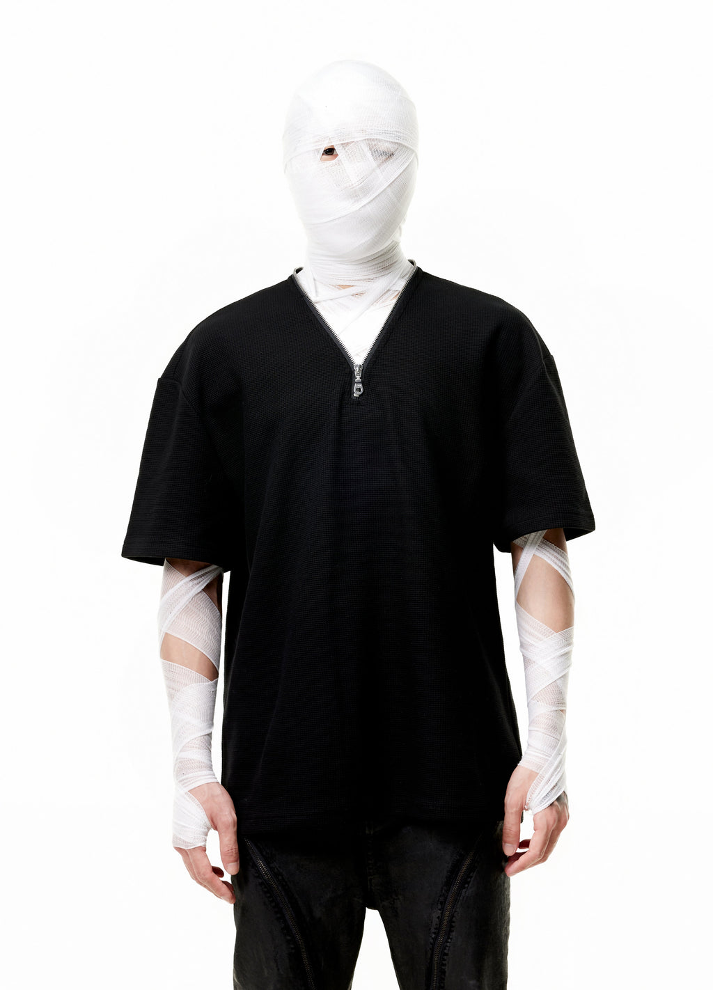 WAFFLE ZIP FUNCTIONAL TEE