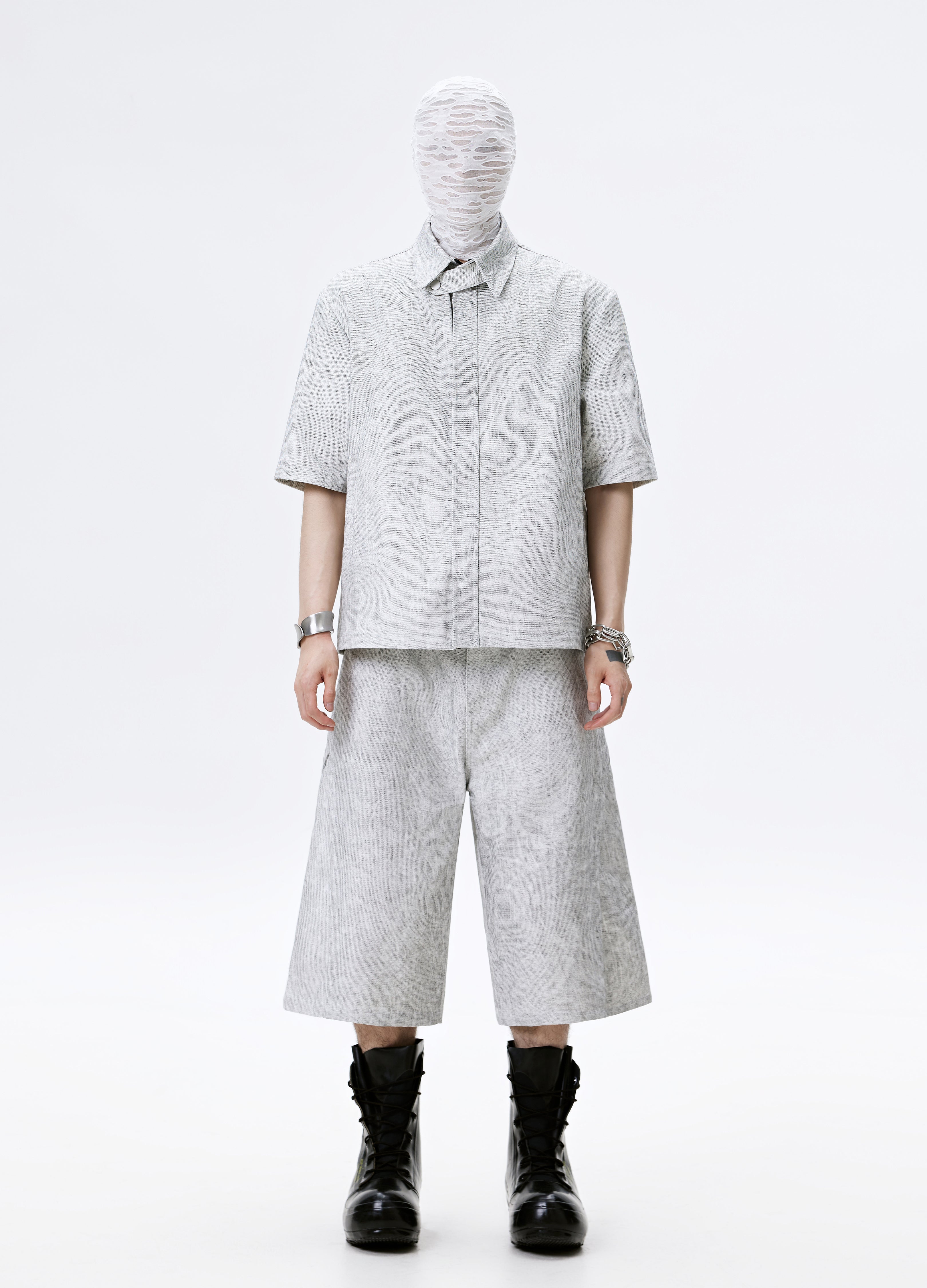 25SS GREY VEIN ZIP SHIRT