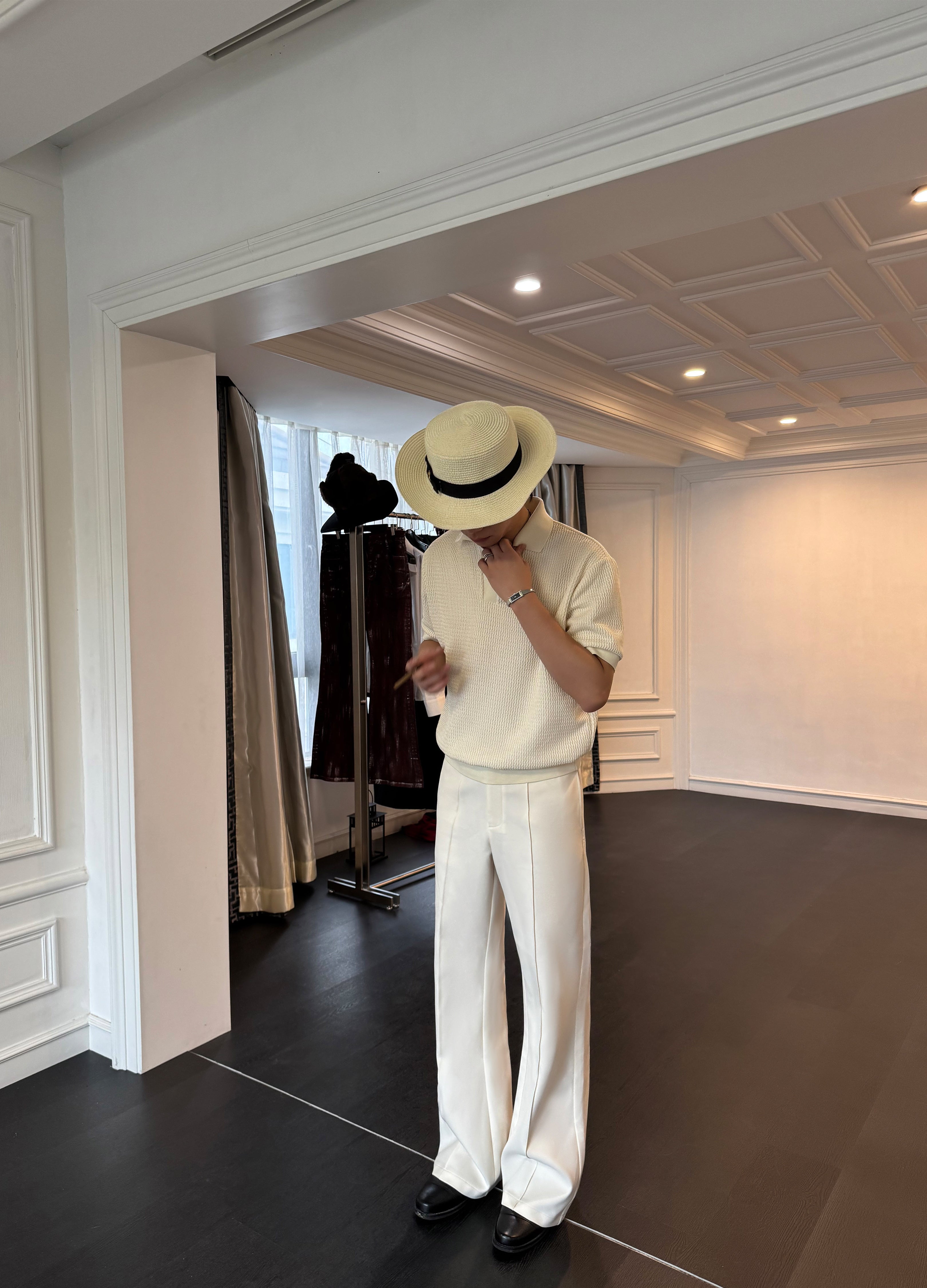 25SS ITALIAN OLD MONEY PLEATED WOOL TROUSERS