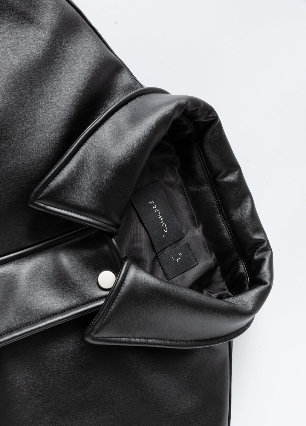 25FW HIGH-COLLAR LEATHER PUFFER