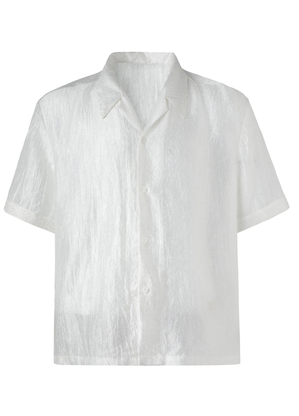 25SS WHITE BLACK TEXTURE SHINE SHIRT