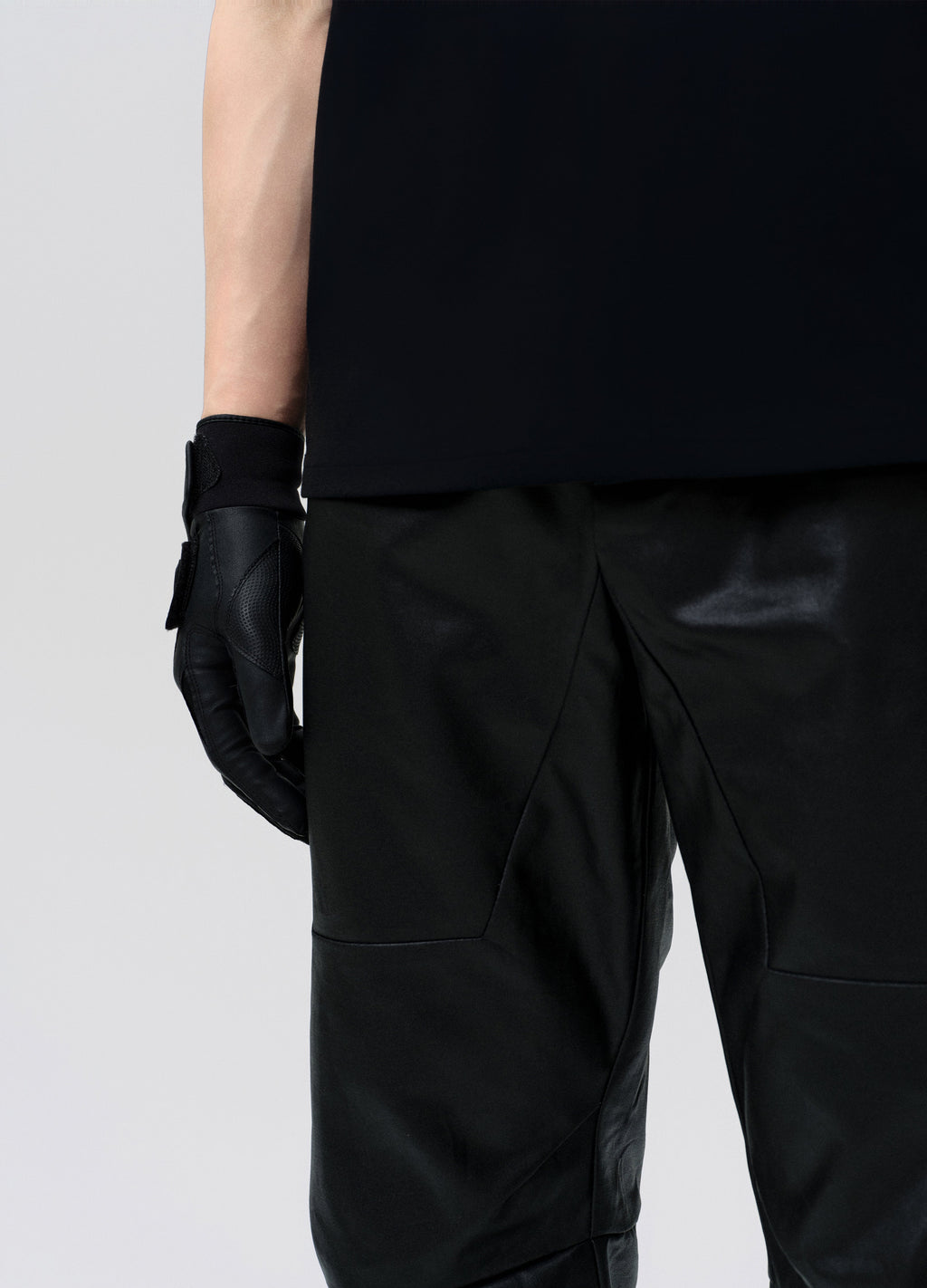 25SS WAXED ZIP DECONSTRUCT PANTS