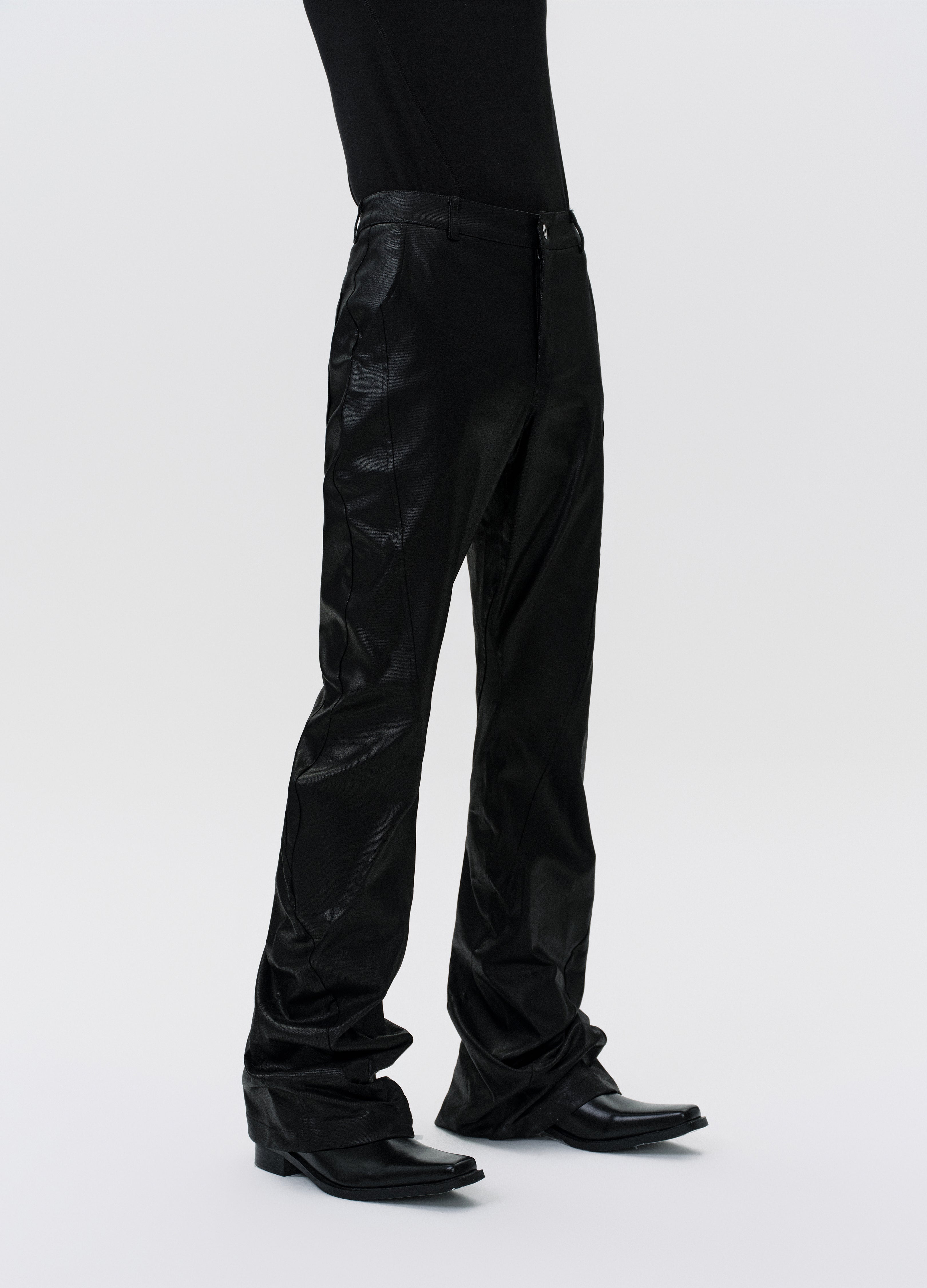 25SS TWISTED WAX COATED PANTS
