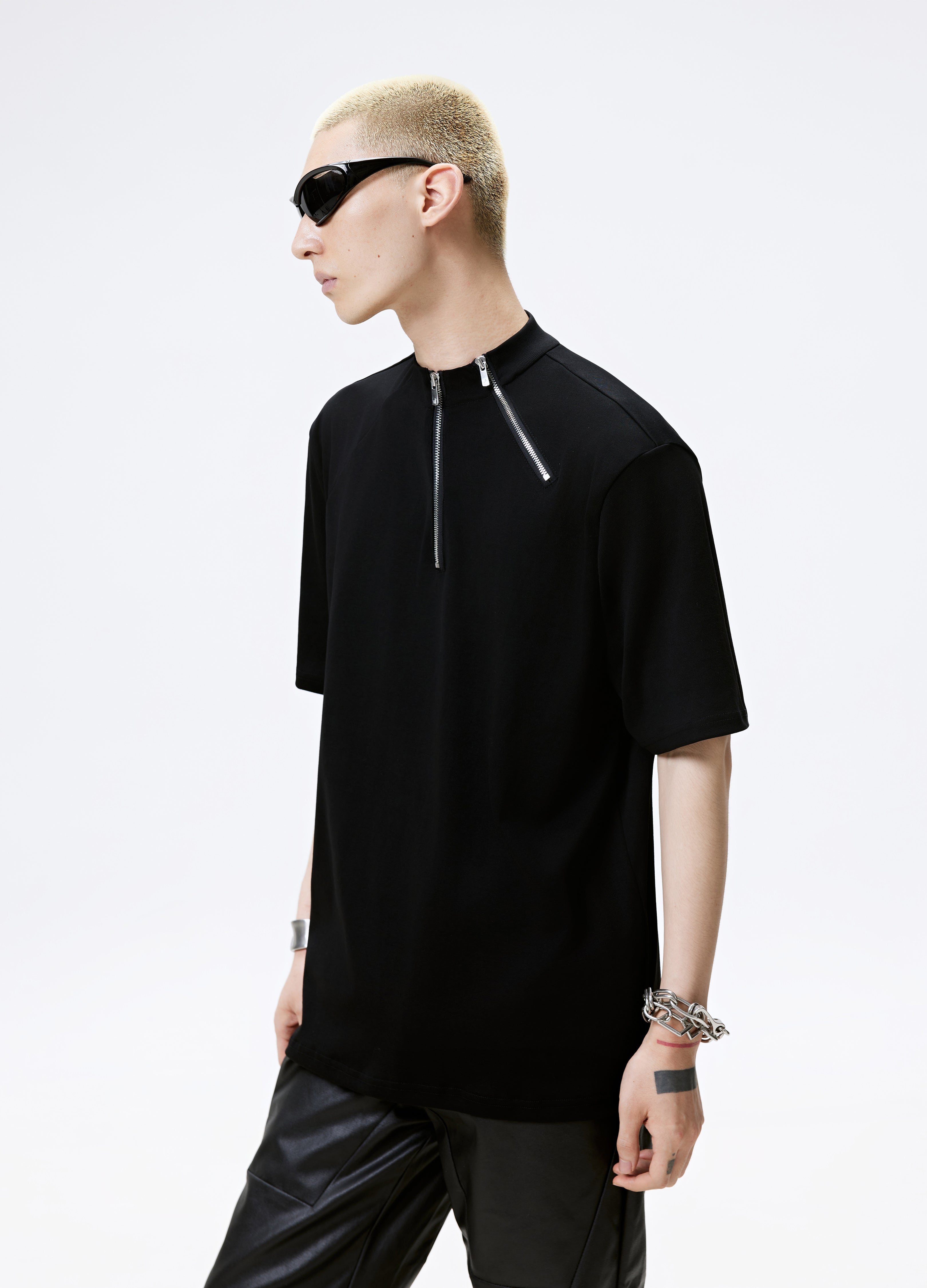 25SS HALF ZIP DARK TEE