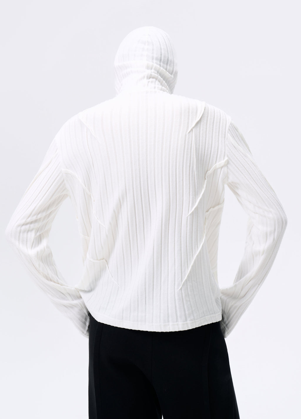 25FW MASKED STRIPE KNIT HOODIE