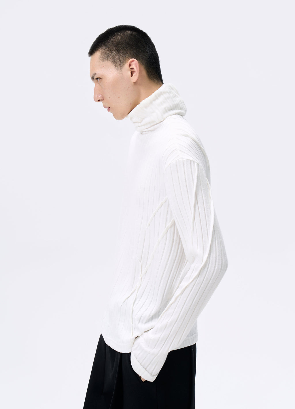 25FW MASKED STRIPE KNIT HOODIE