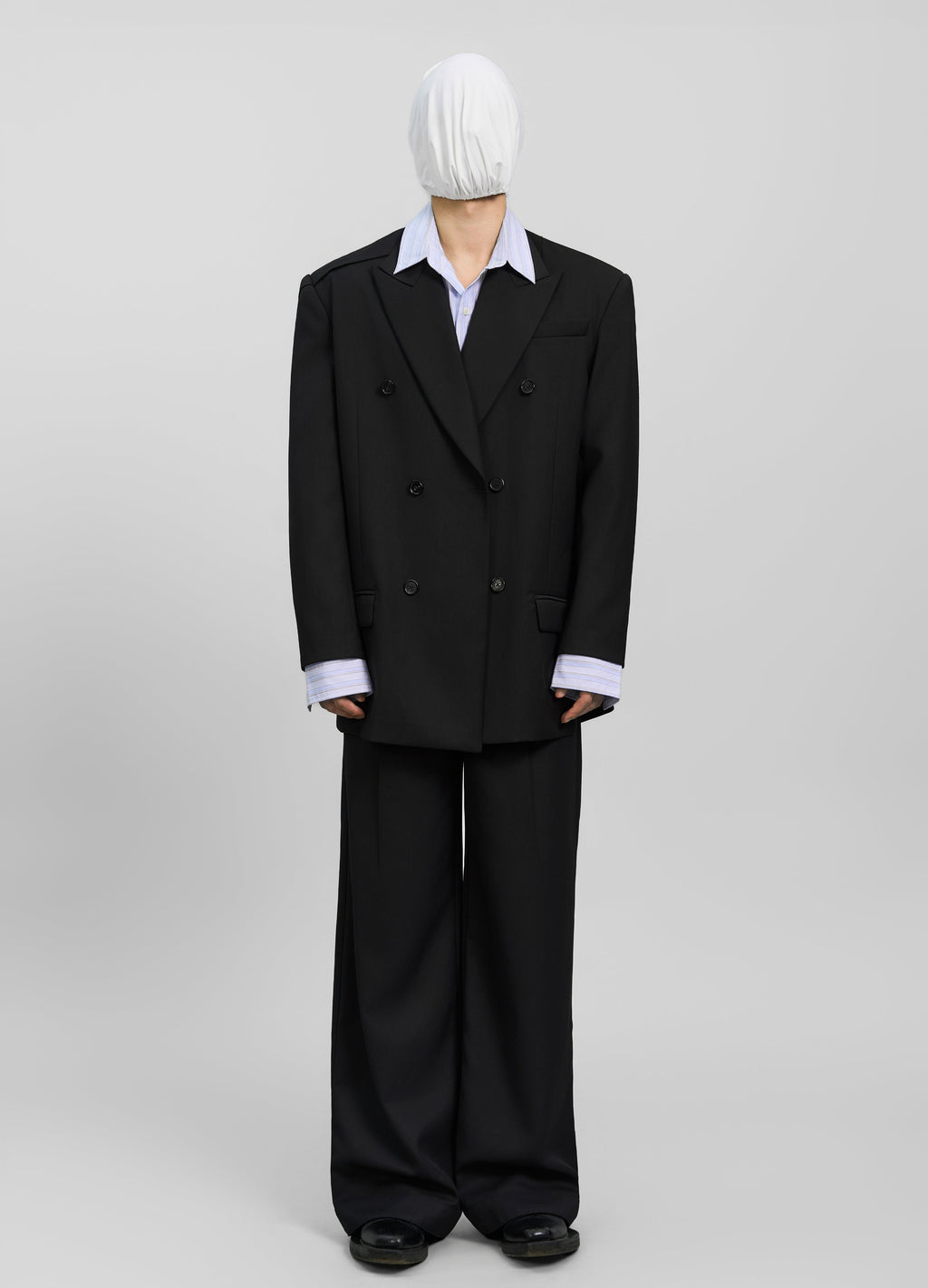 STRIPED EMBROIDERED BLUE SHIRT