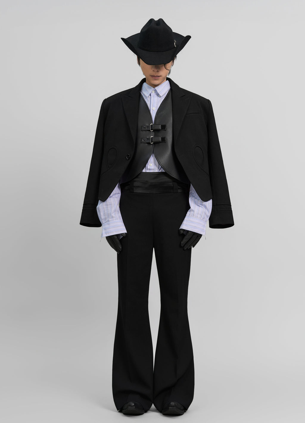 STRIPED EMBROIDERED BLUE SHIRT