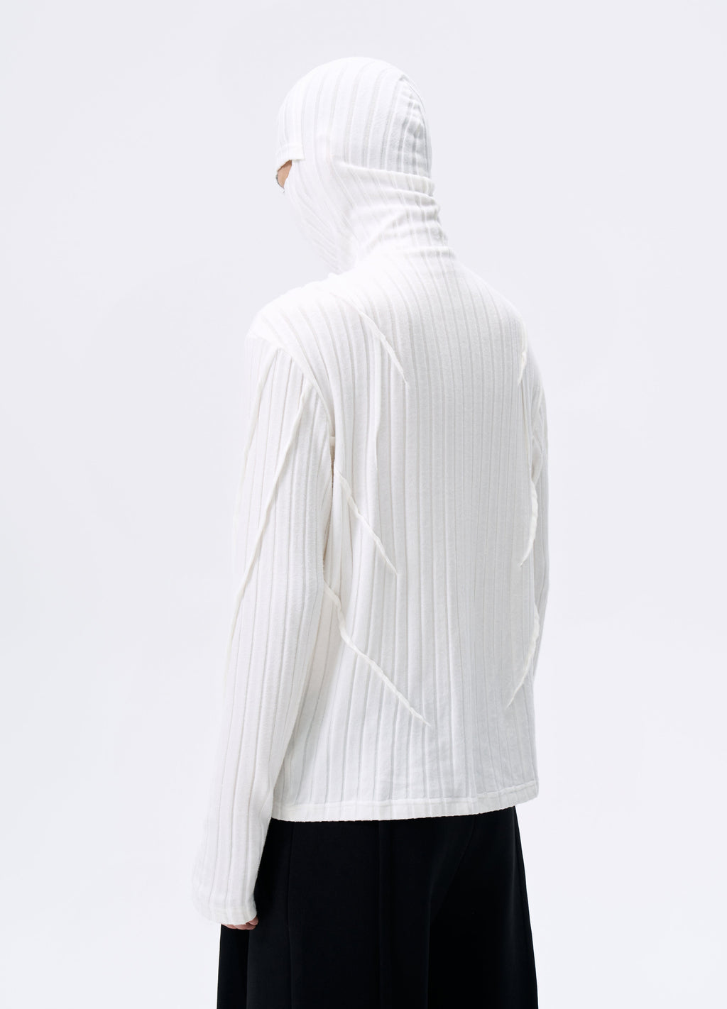 25FW MASKED STRIPE KNIT HOODIE