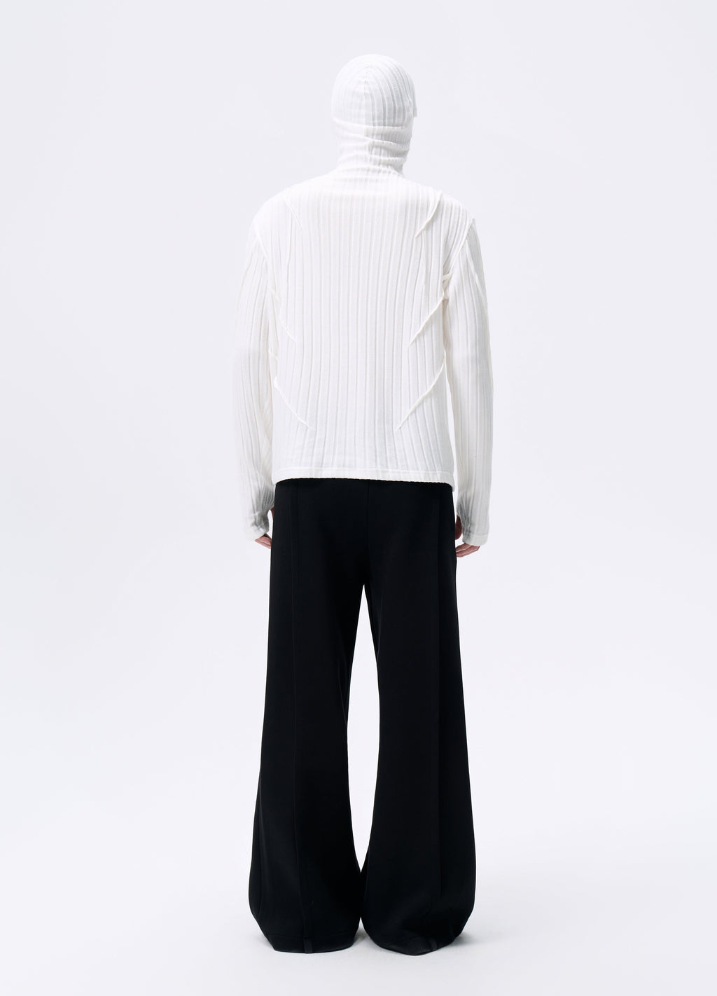 25FW MASKED STRIPE KNIT HOODIE