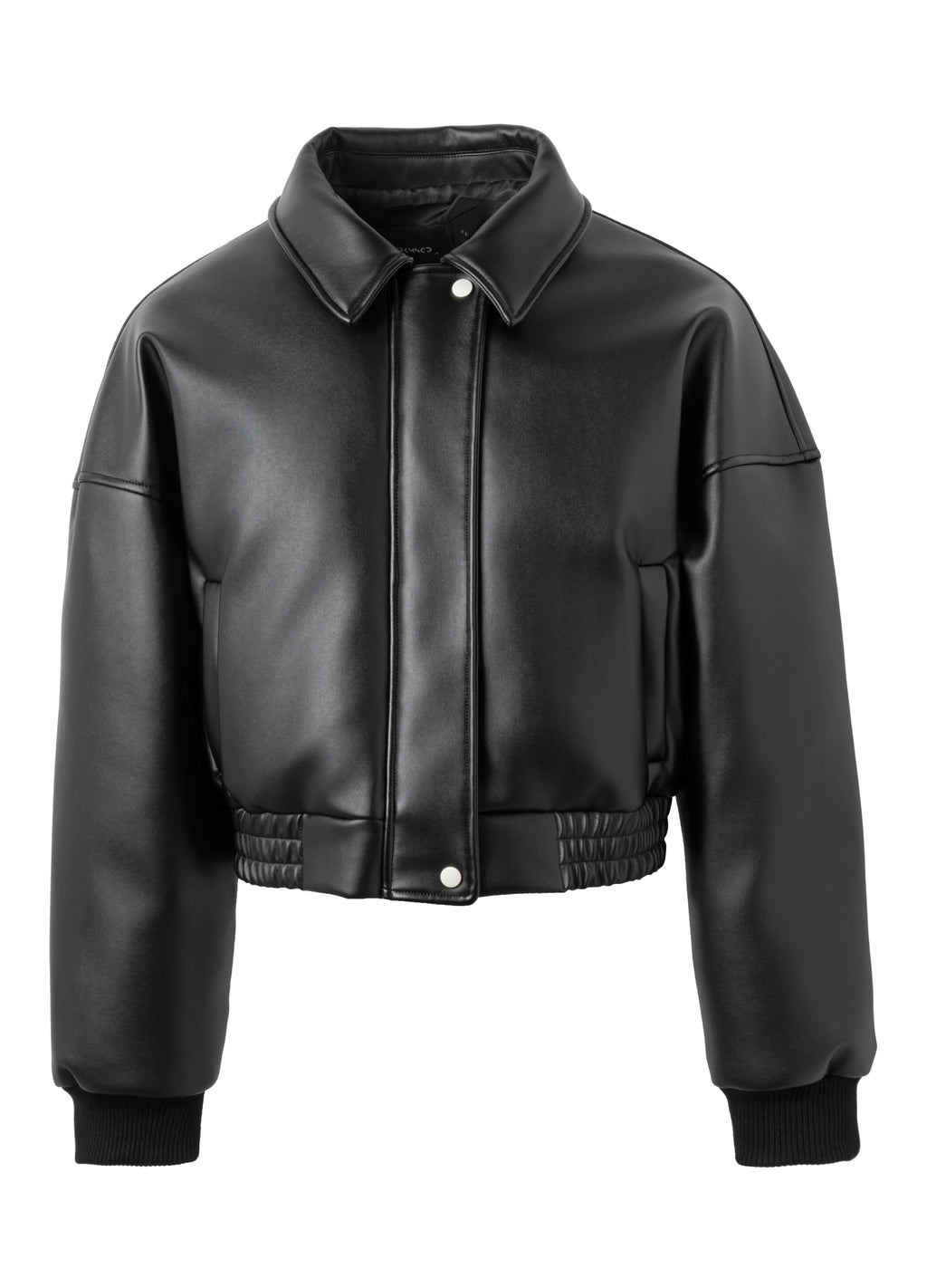 25FW HIGH-COLLAR LEATHER PUFFER