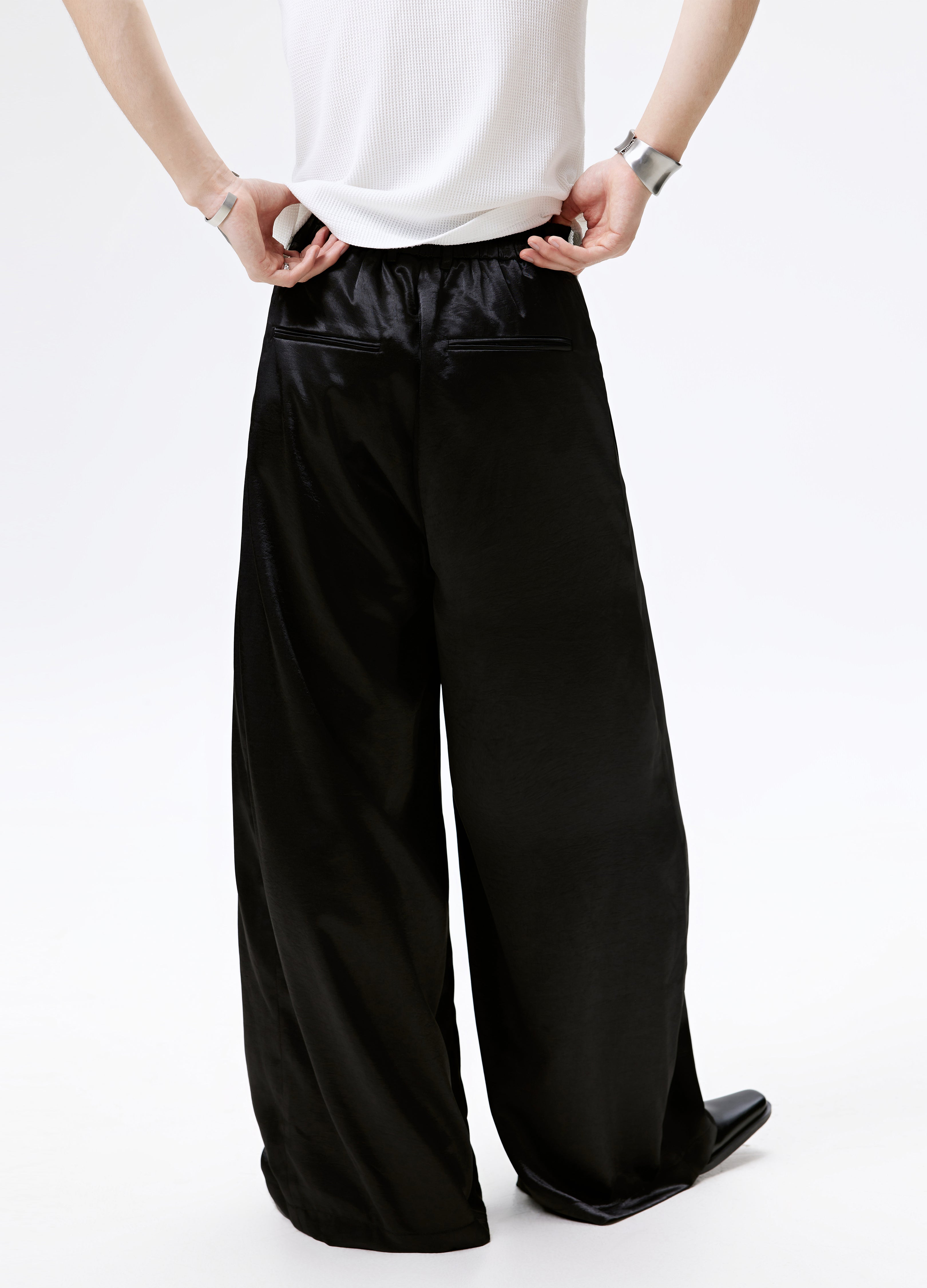 25SS SATIN FLOW WIDE PANTS