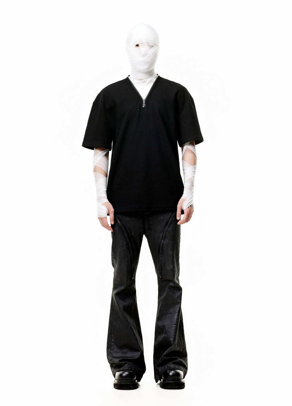 WAFFLE ZIP FUNCTIONAL TEE