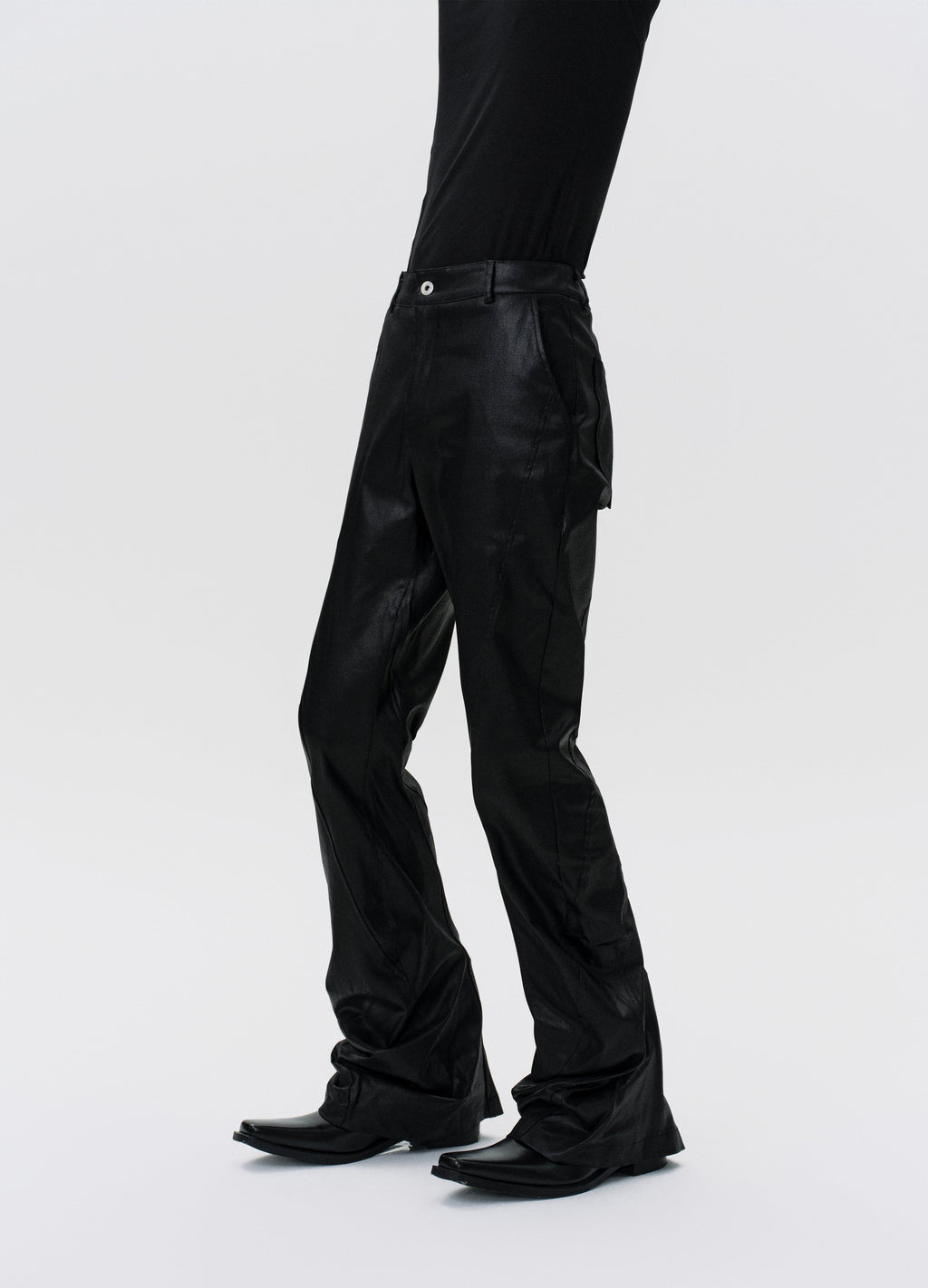 25SS TWISTED WAX COATED PANTS