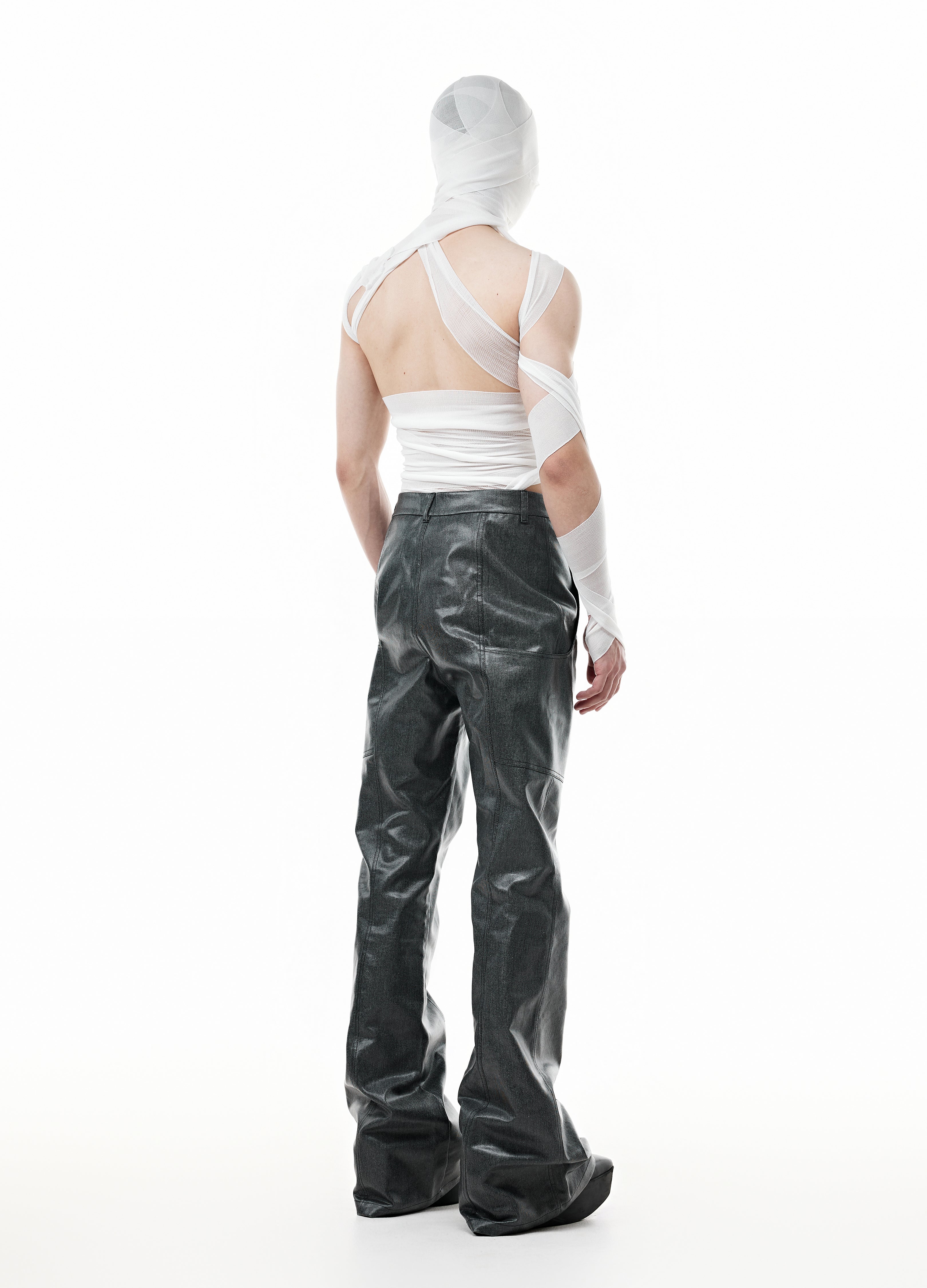 WAXED DRAPE DIVIDED PANTS
