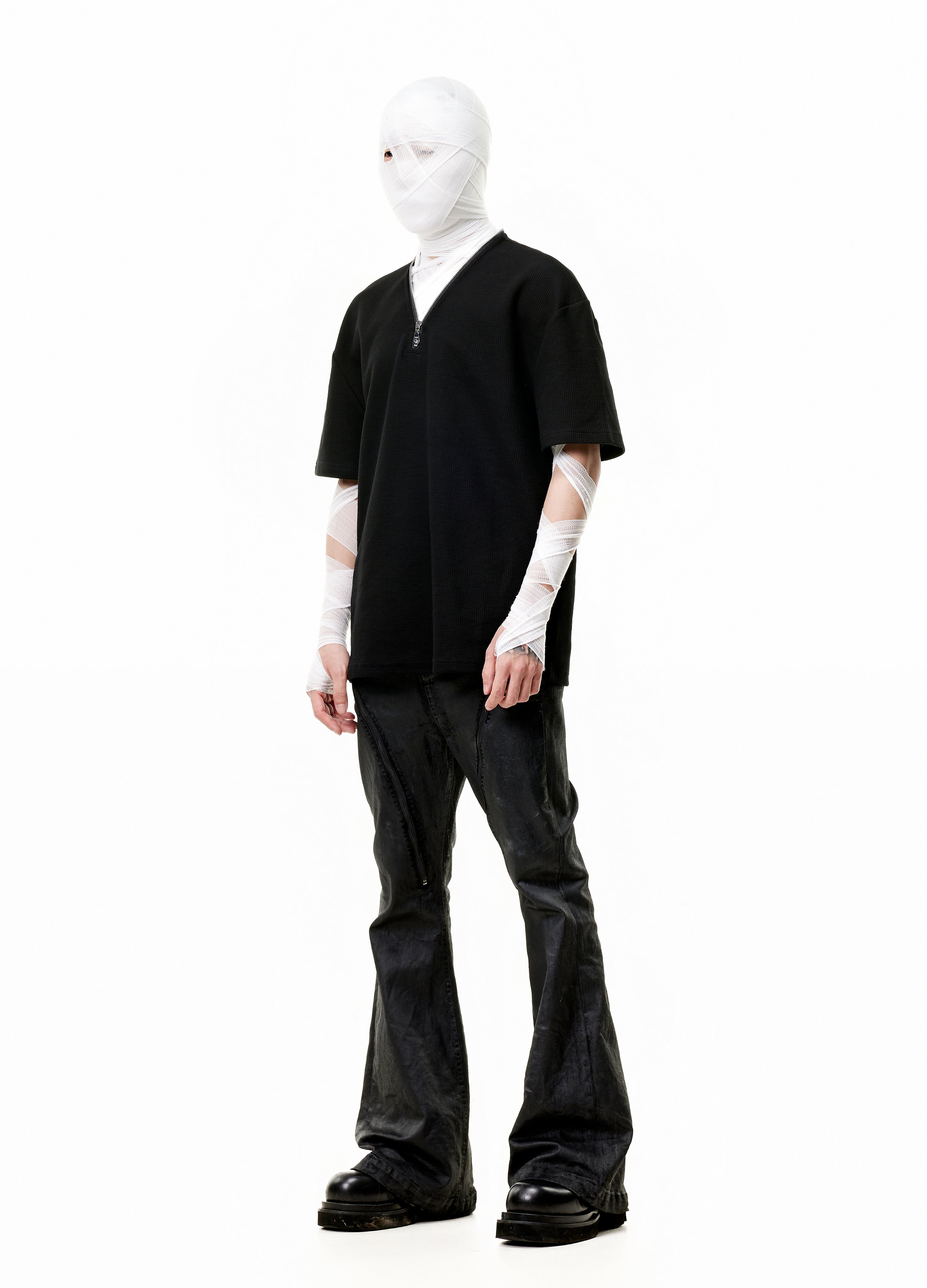 WAFFLE ZIP FUNCTIONAL TEE