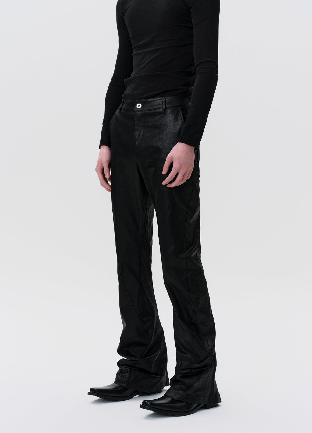 25SS TWISTED WAX COATED PANTS