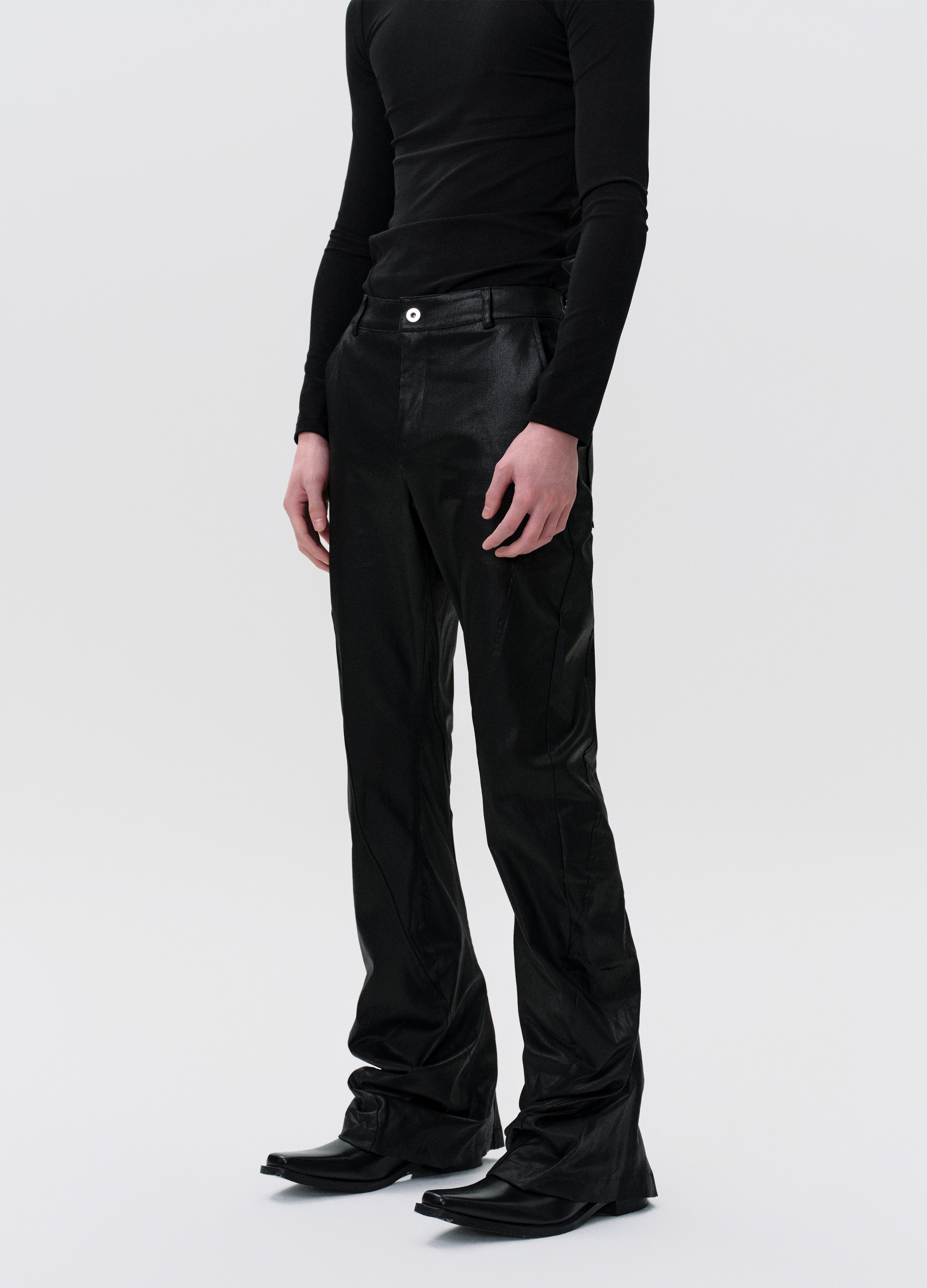 25SS TWISTED WAX COATED PANTS