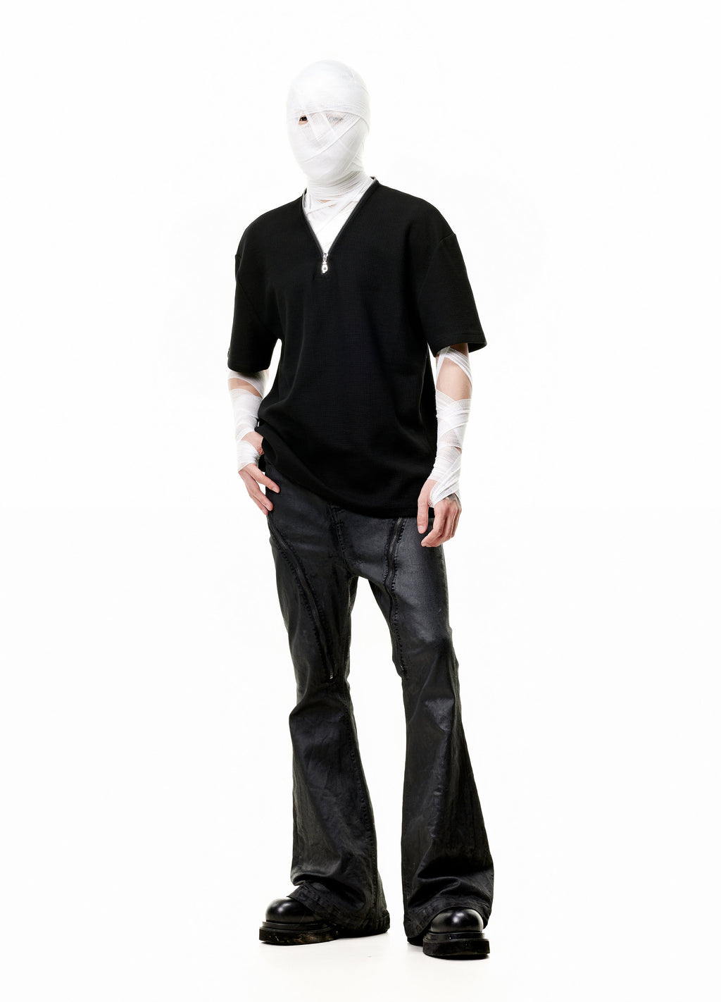 WAFFLE ZIP FUNCTIONAL TEE