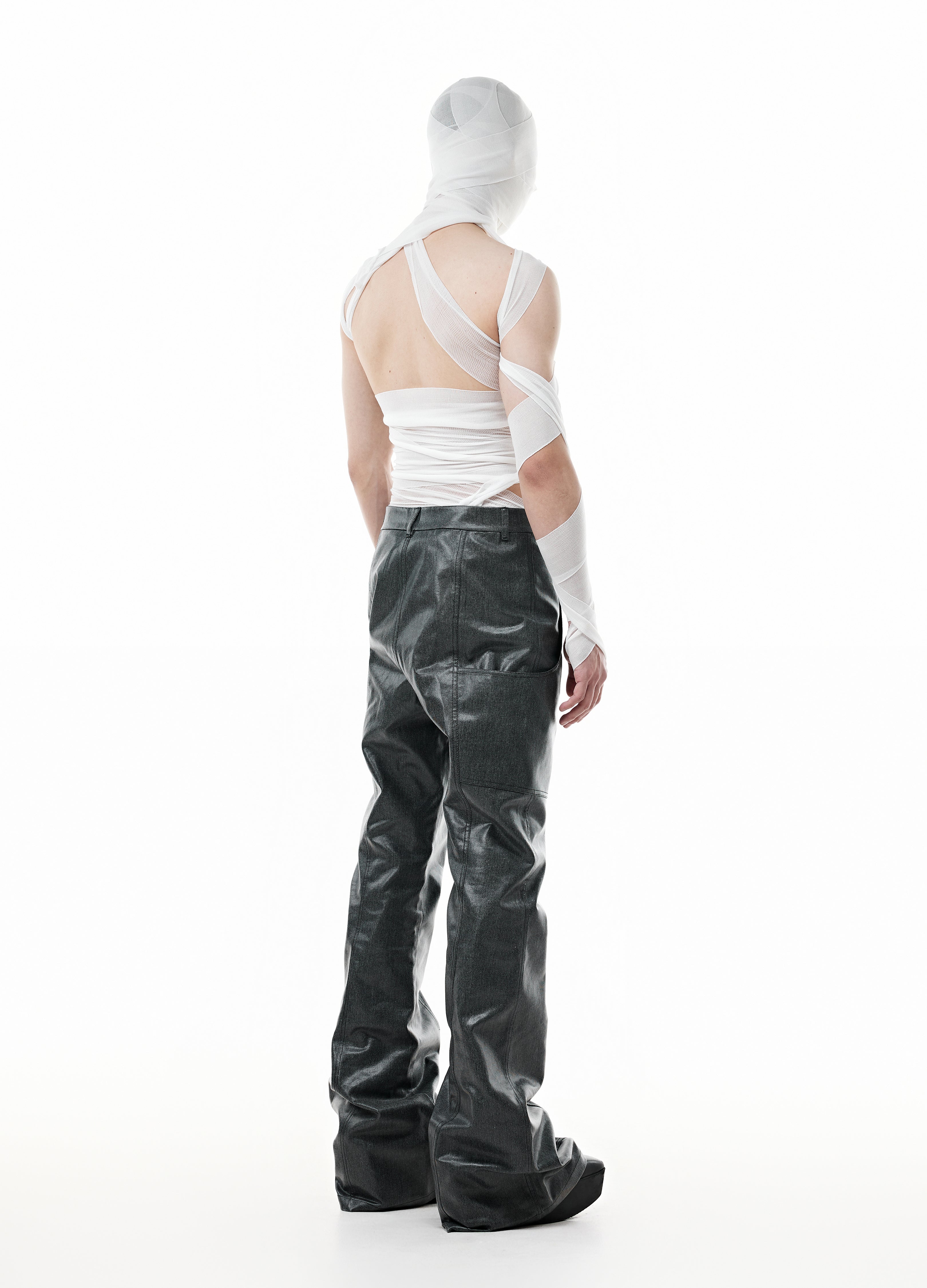 WAXED DRAPE DIVIDED PANTS