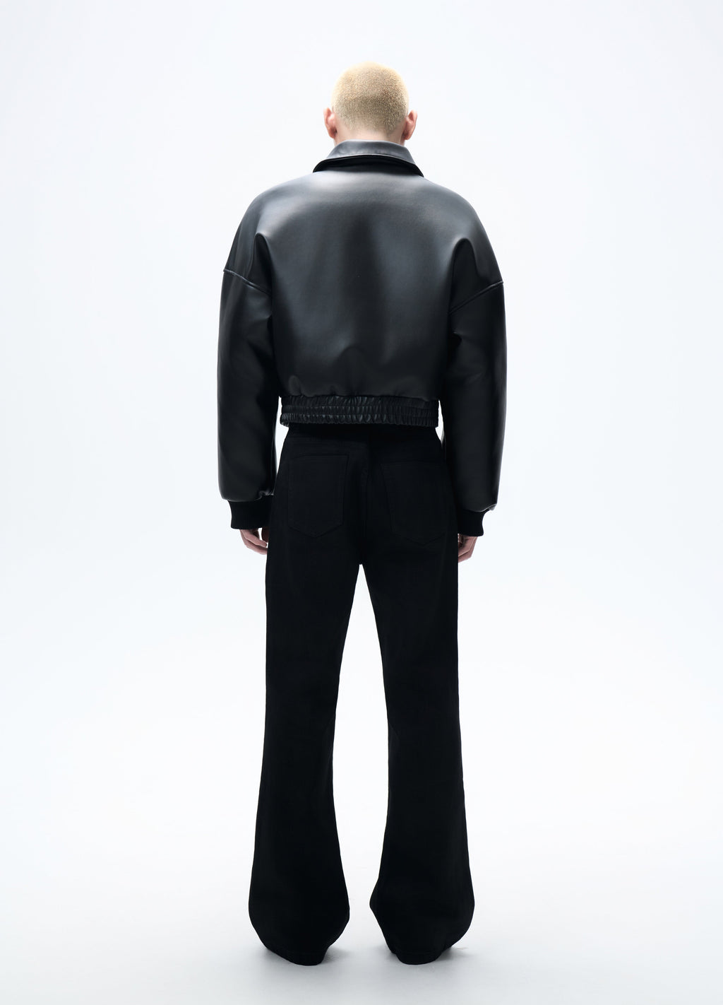 25FW HIGH-COLLAR LEATHER PUFFER