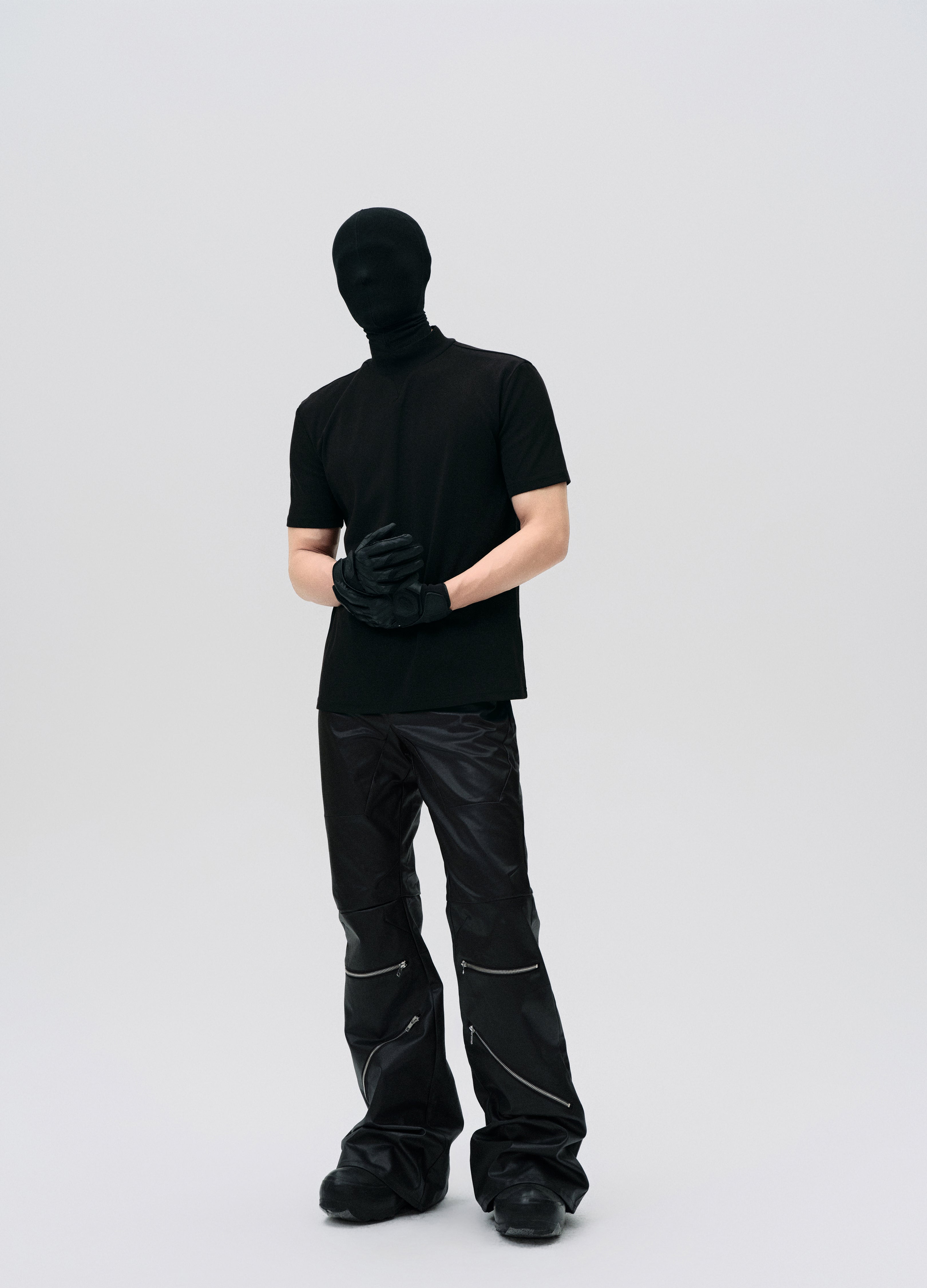 25SS WAXED ZIP DECONSTRUCT PANTS