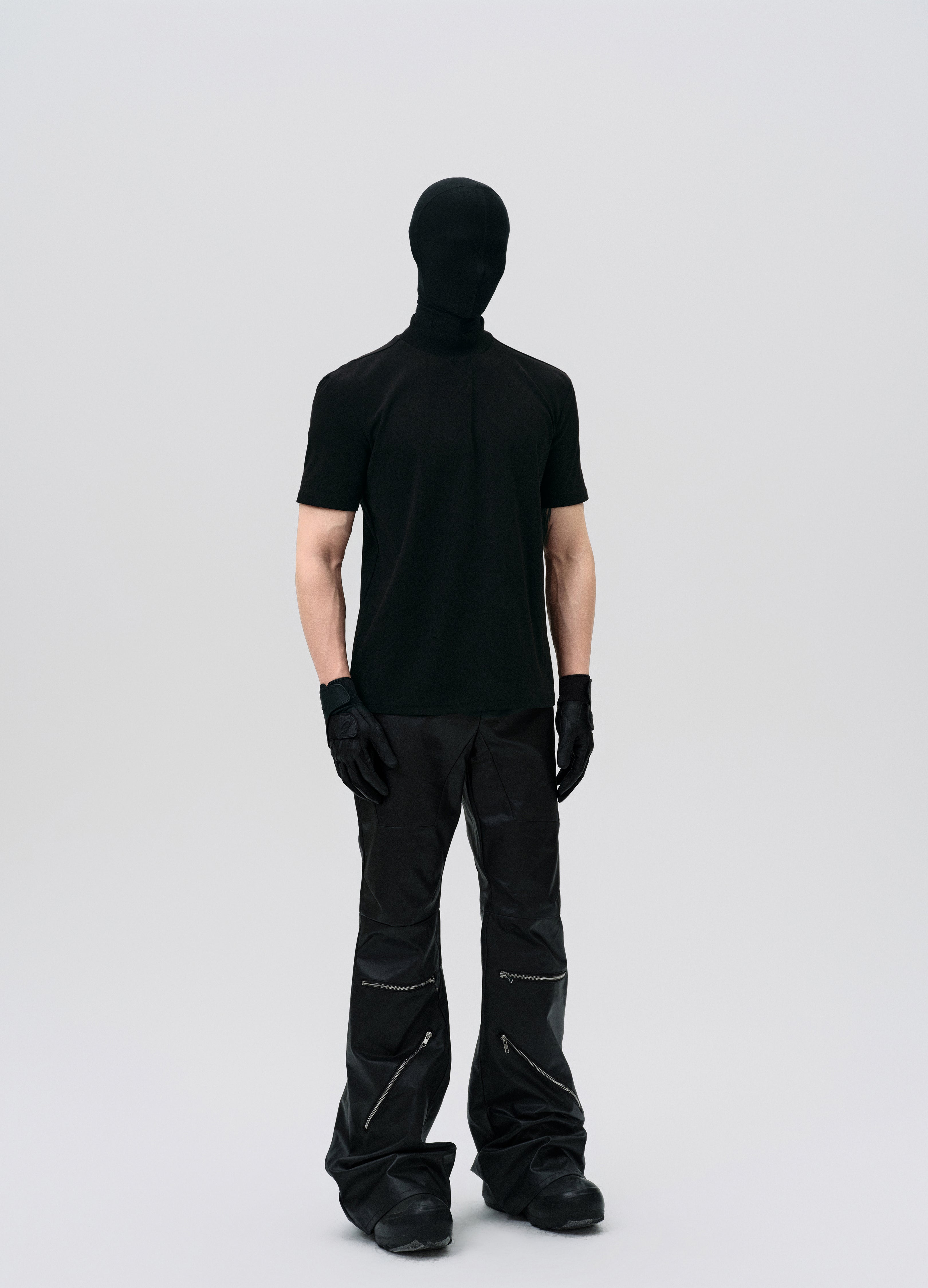 25SS WAXED ZIP DECONSTRUCT PANTS