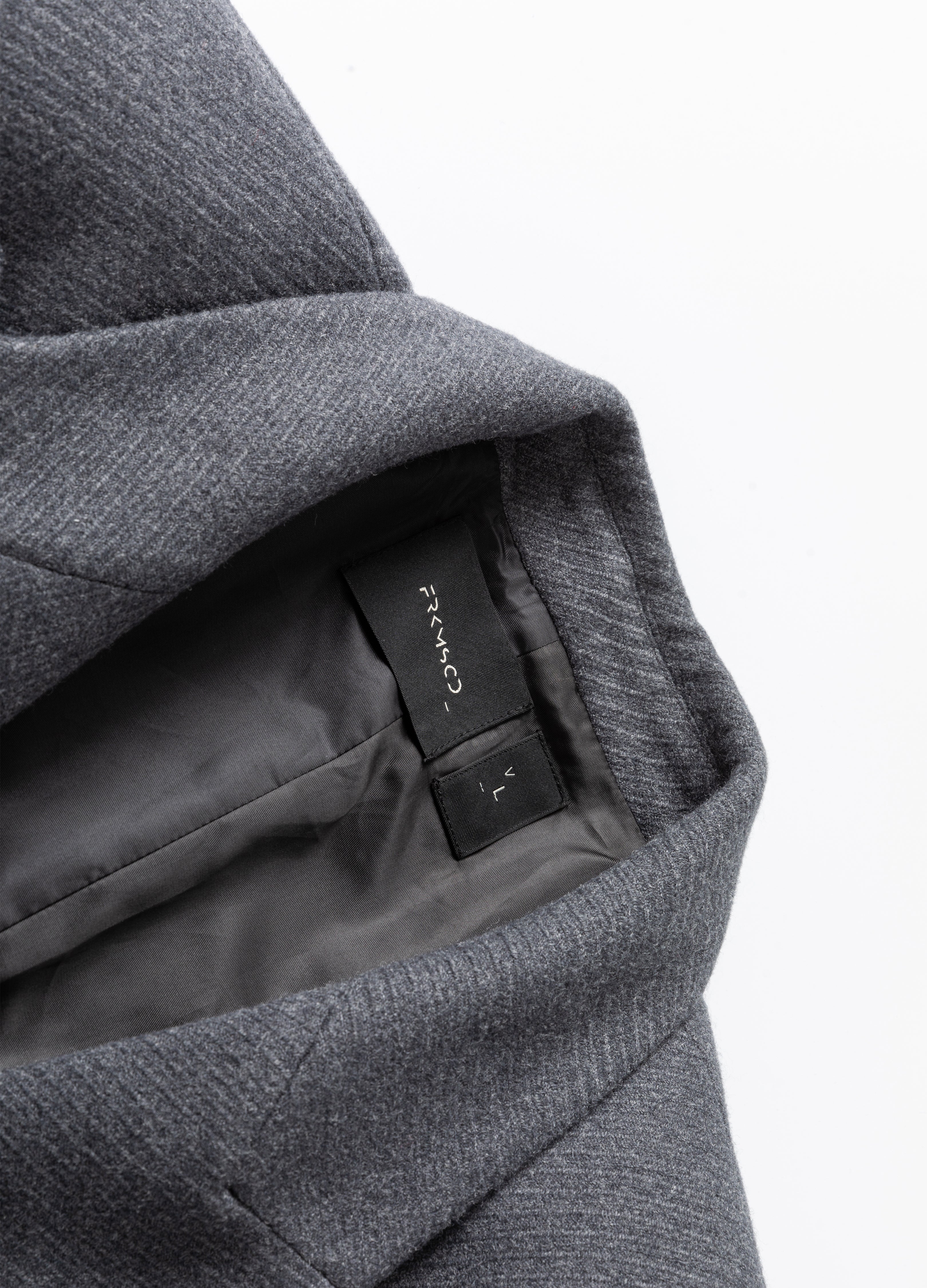 25FW GREY WAISTED WOOL OVERCOAT