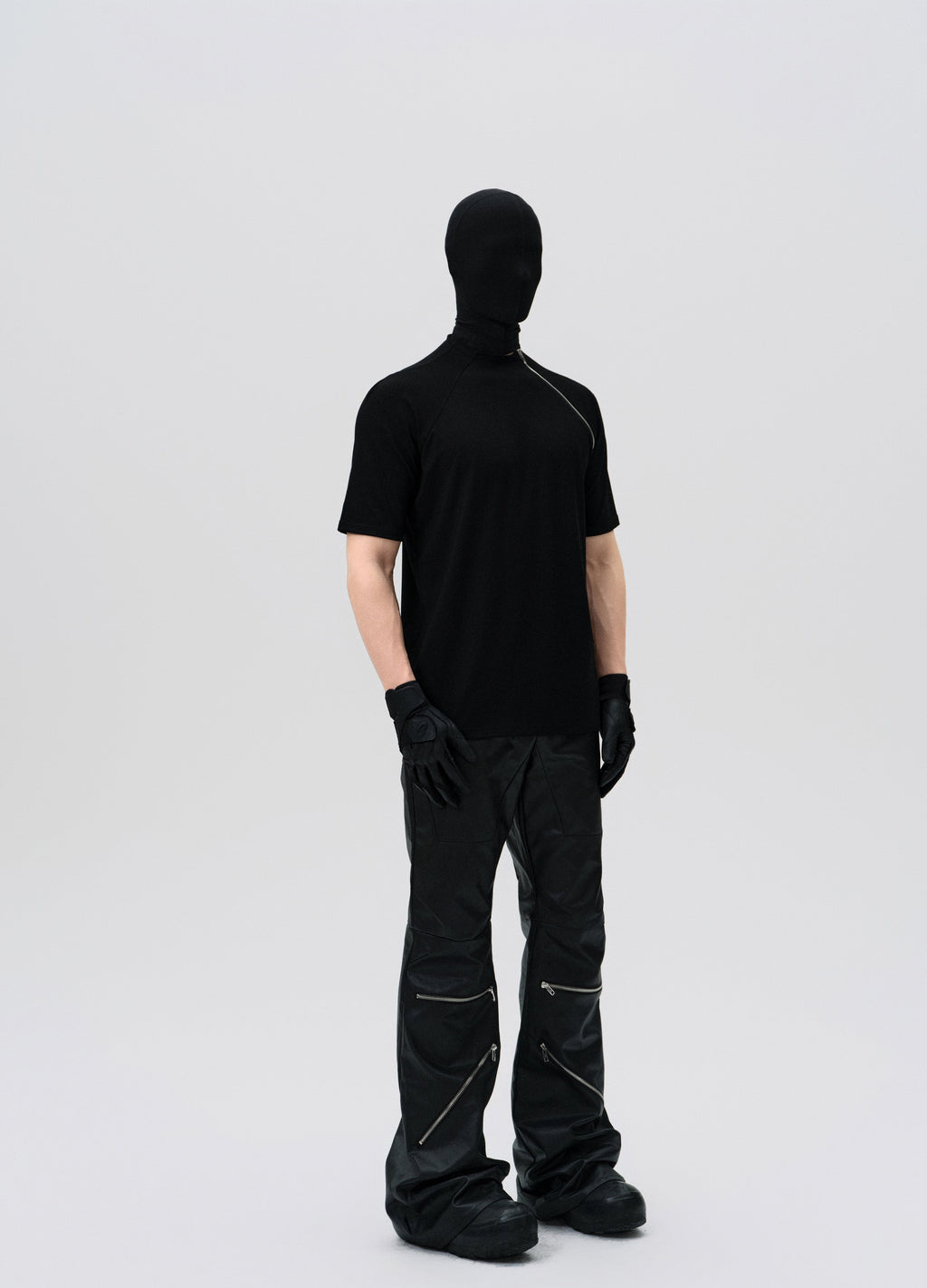 25SS WAXED ZIP DECONSTRUCT PANTS