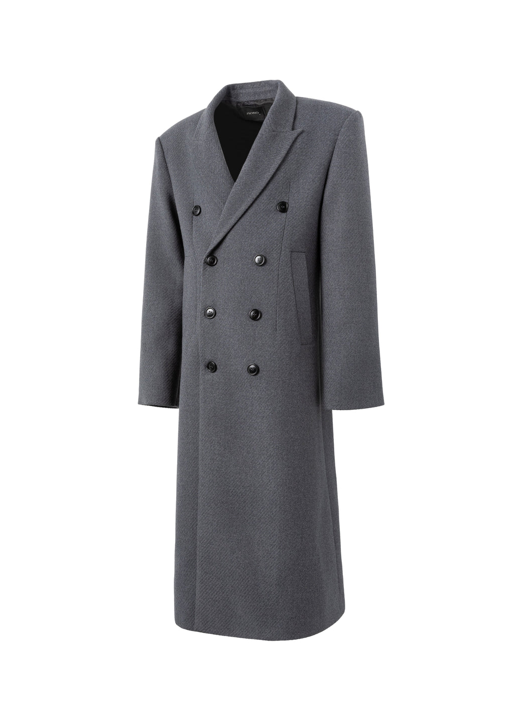 25FW GREY WAISTED WOOL OVERCOAT