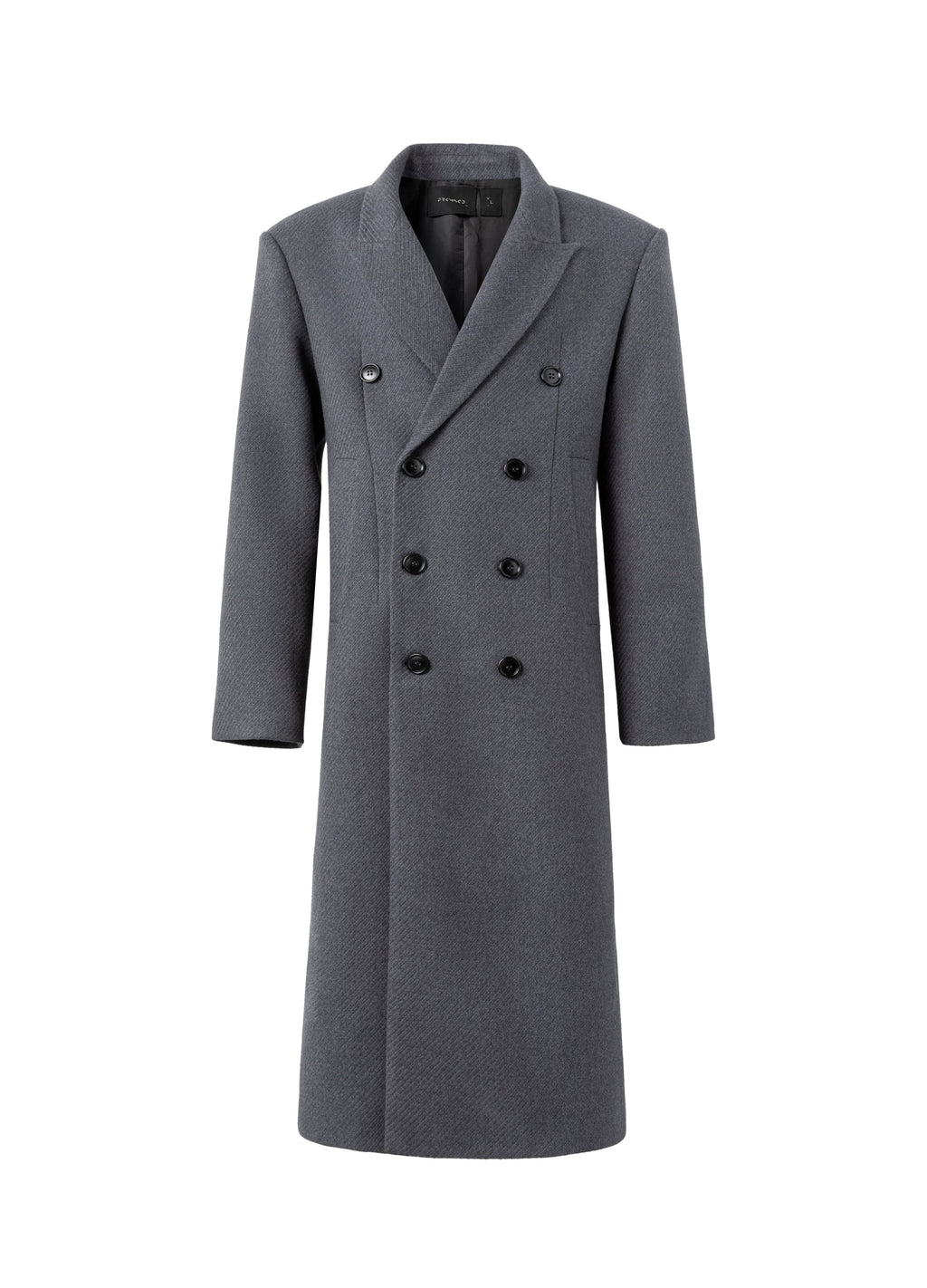 25FW GREY WAISTED WOOL OVERCOAT