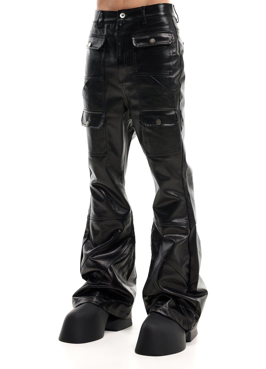 LEATHER CARGO PANTS