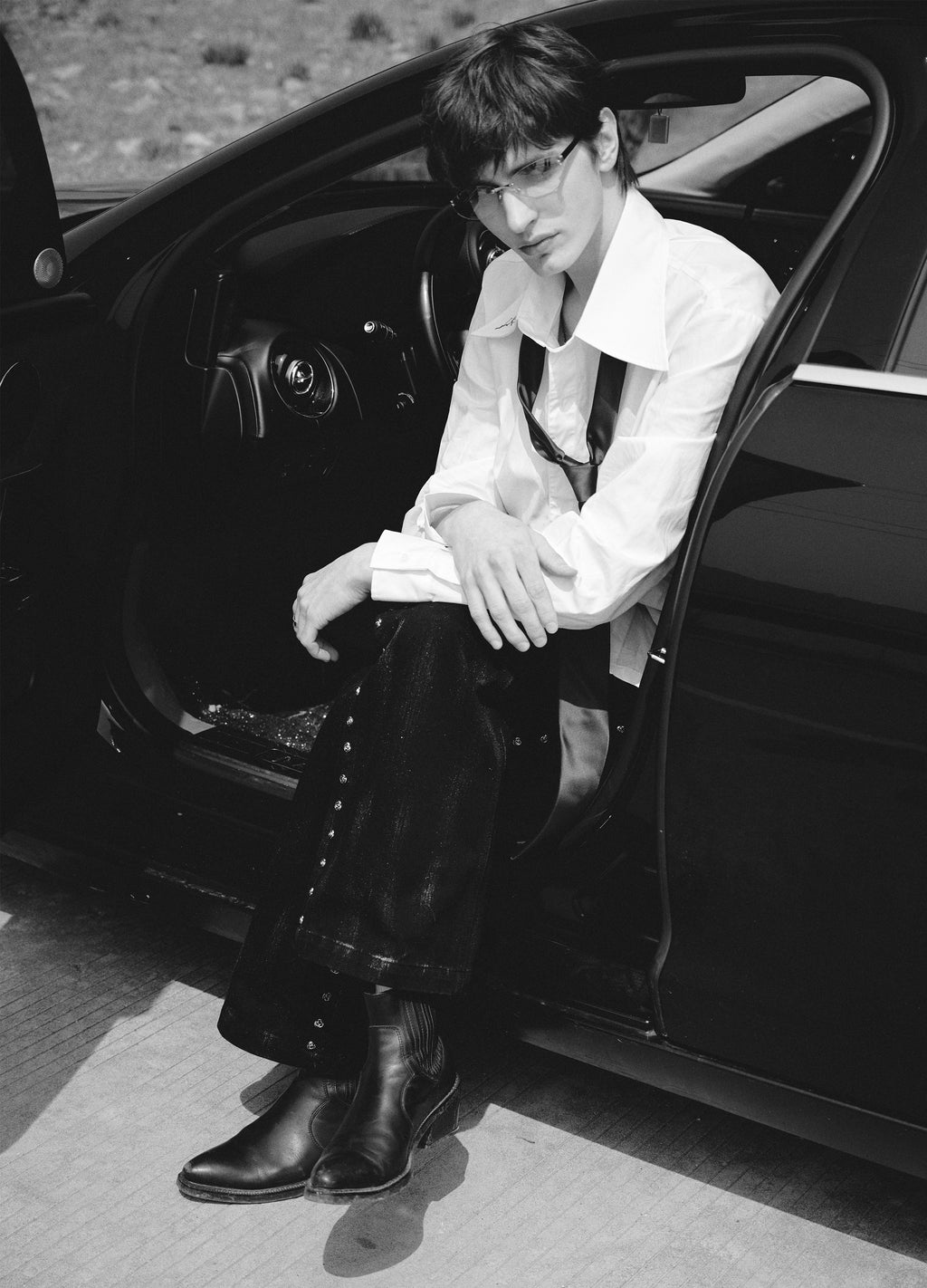 25SS ROSE EMBROIDERY TENCEL SHIRT