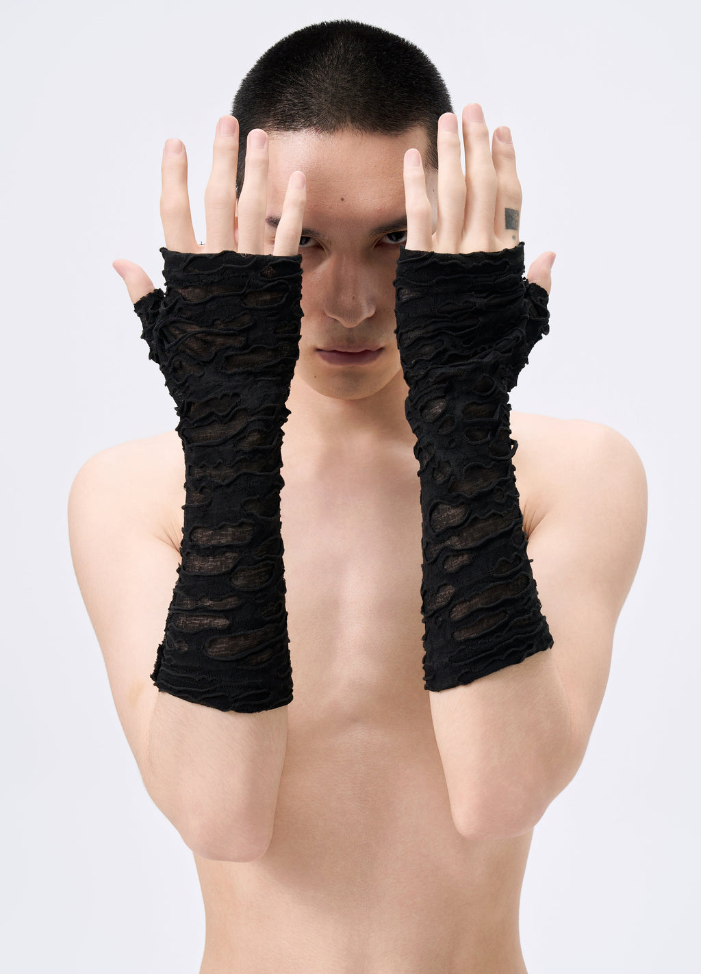 25FW MESH TEXTURE HALF-GLOVES
