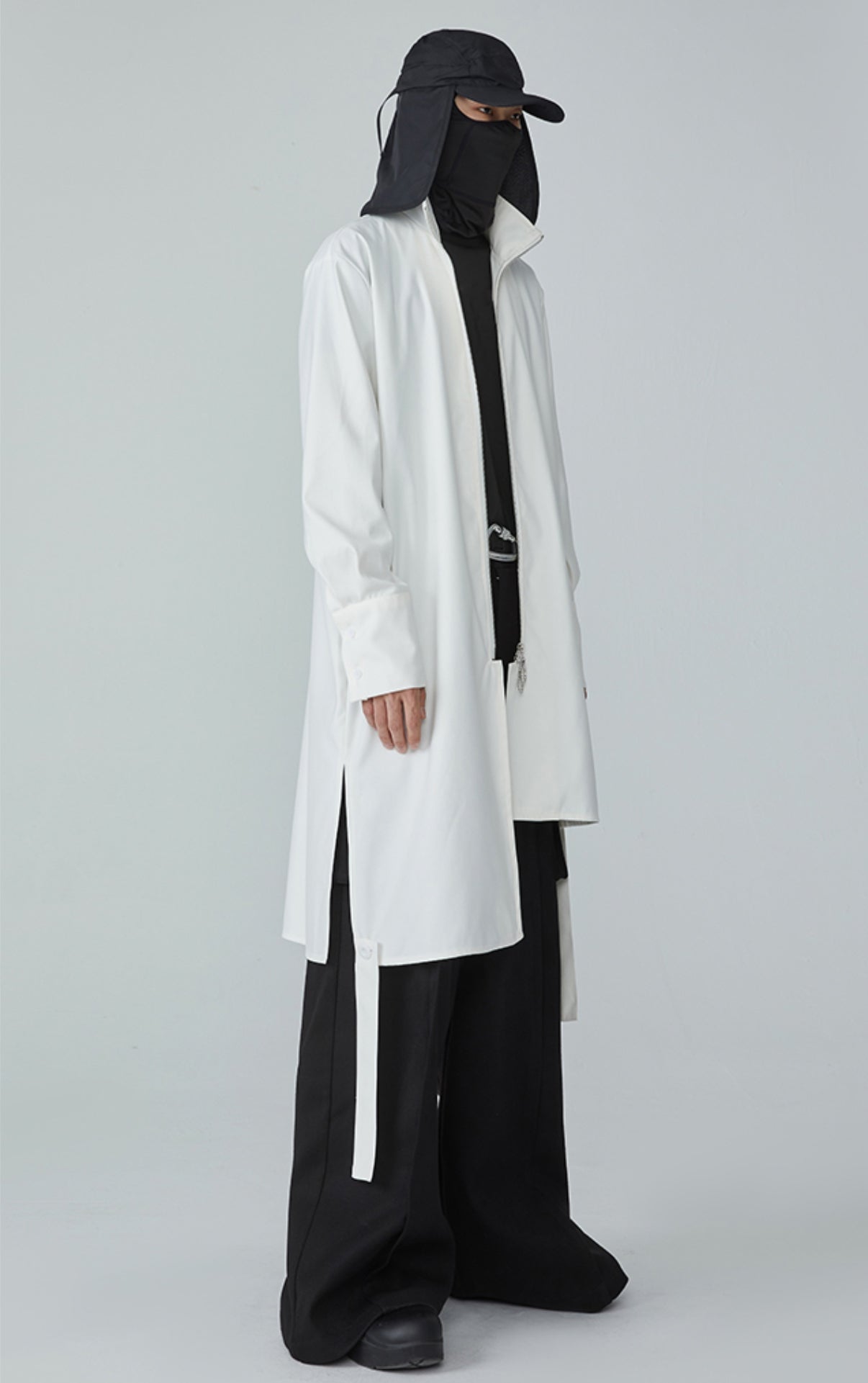 21FW White Wave Asymmetric Cloak