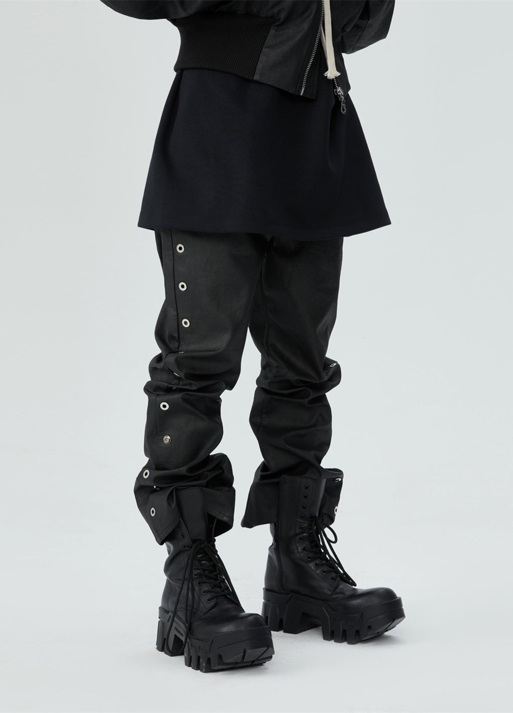 23SS Metro Vortex Punctured Leather Bottoms