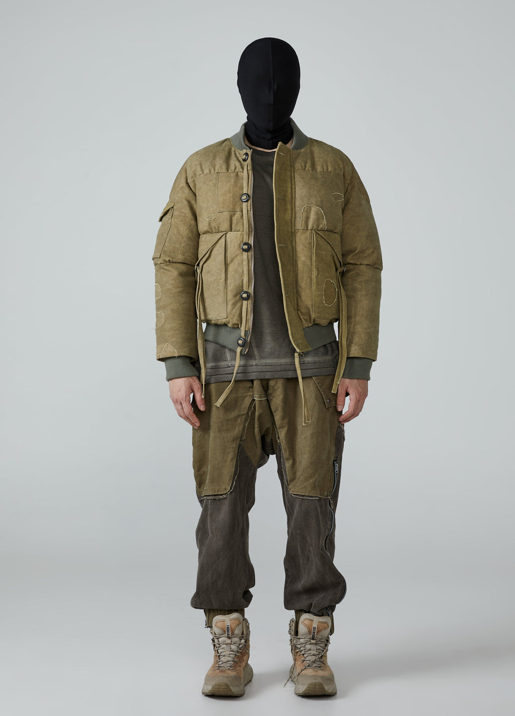 Wasteland Thickened Down Jacket with Ribbons