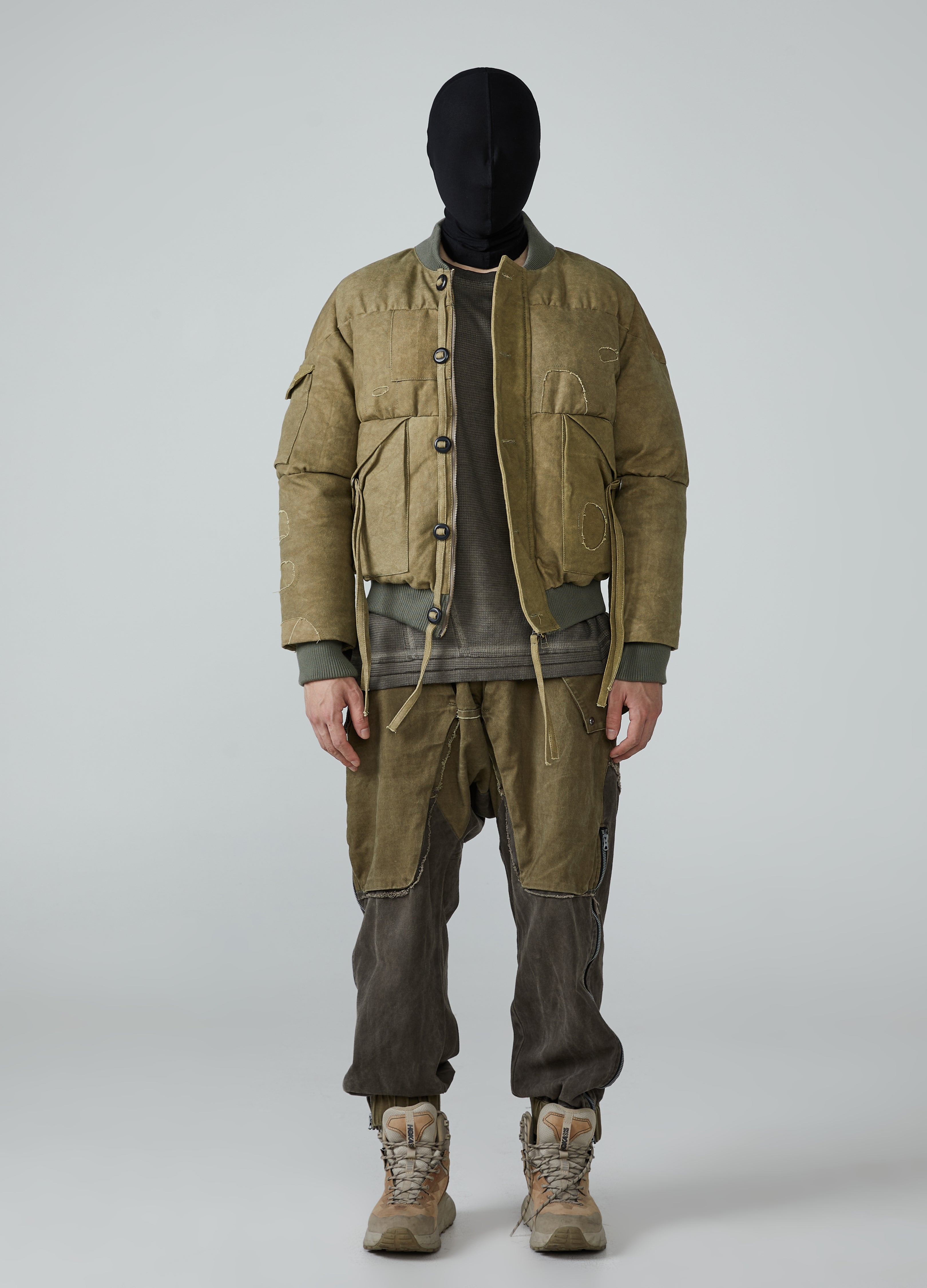 Wasteland Thickened Down Jacket with Ribbons