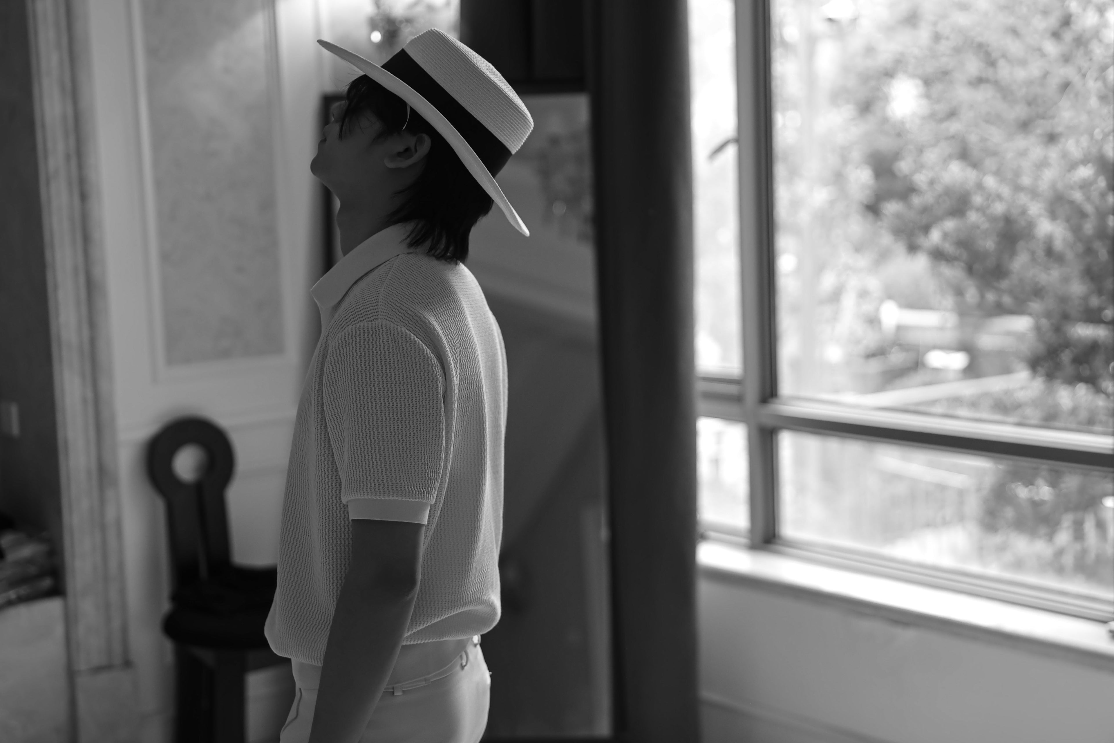 25SS JACQUARD V-NECK POLO