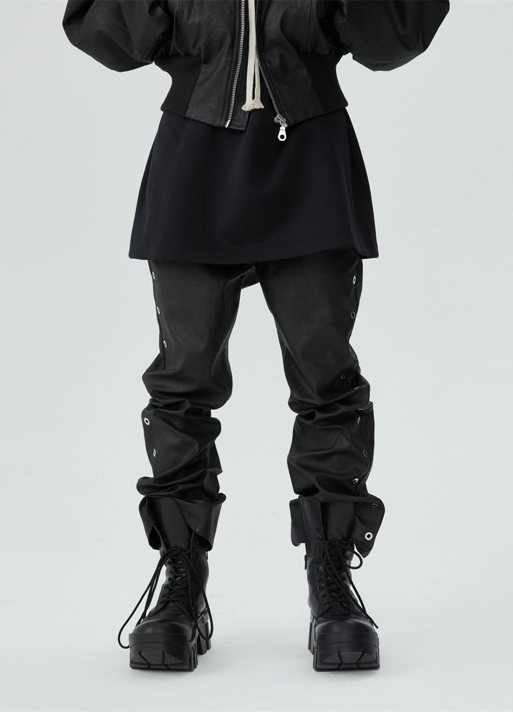 23SS Metro Vortex Punctured Leather Bottoms