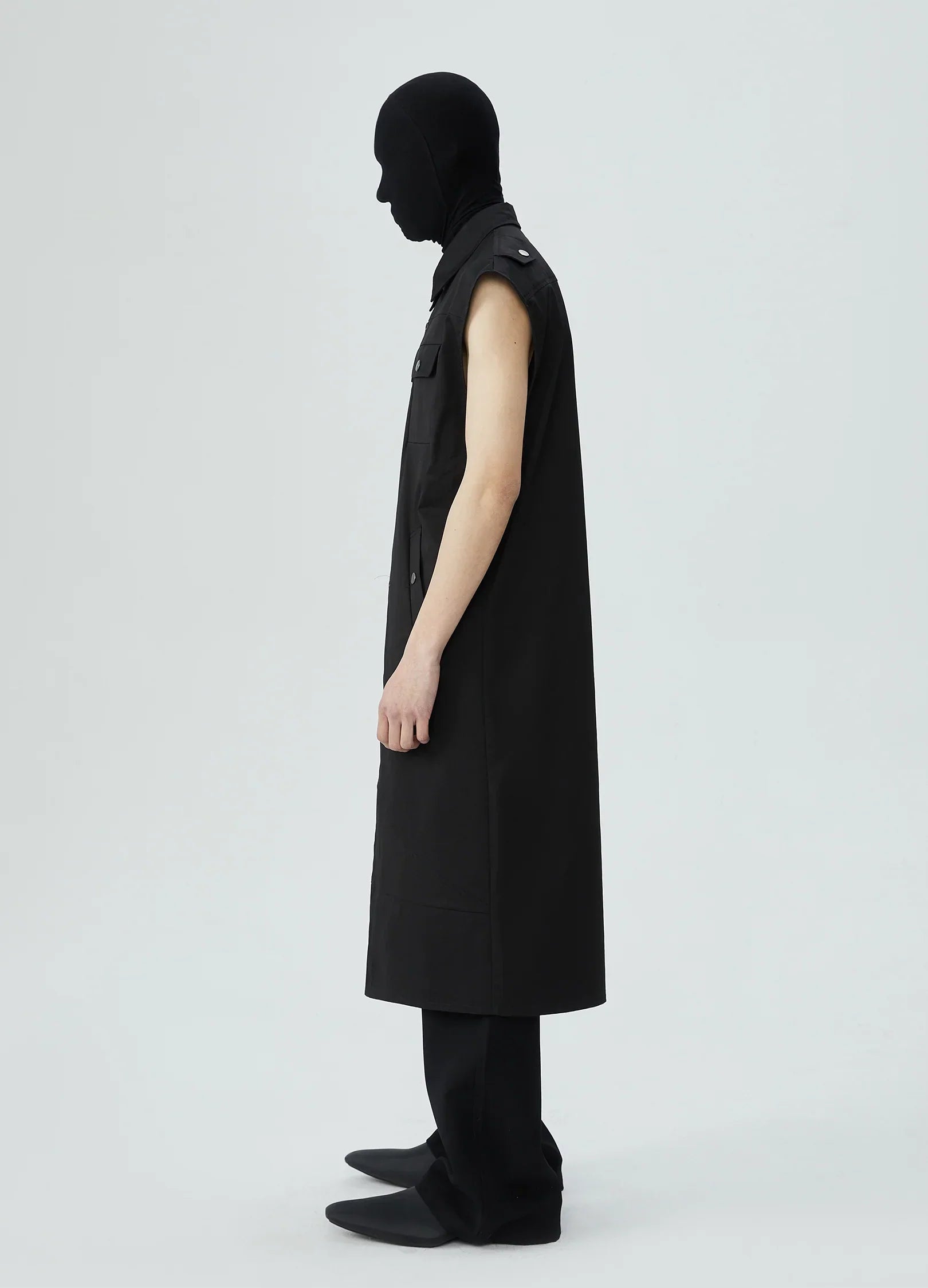 23SS Black Cascade Hollow Overshirt