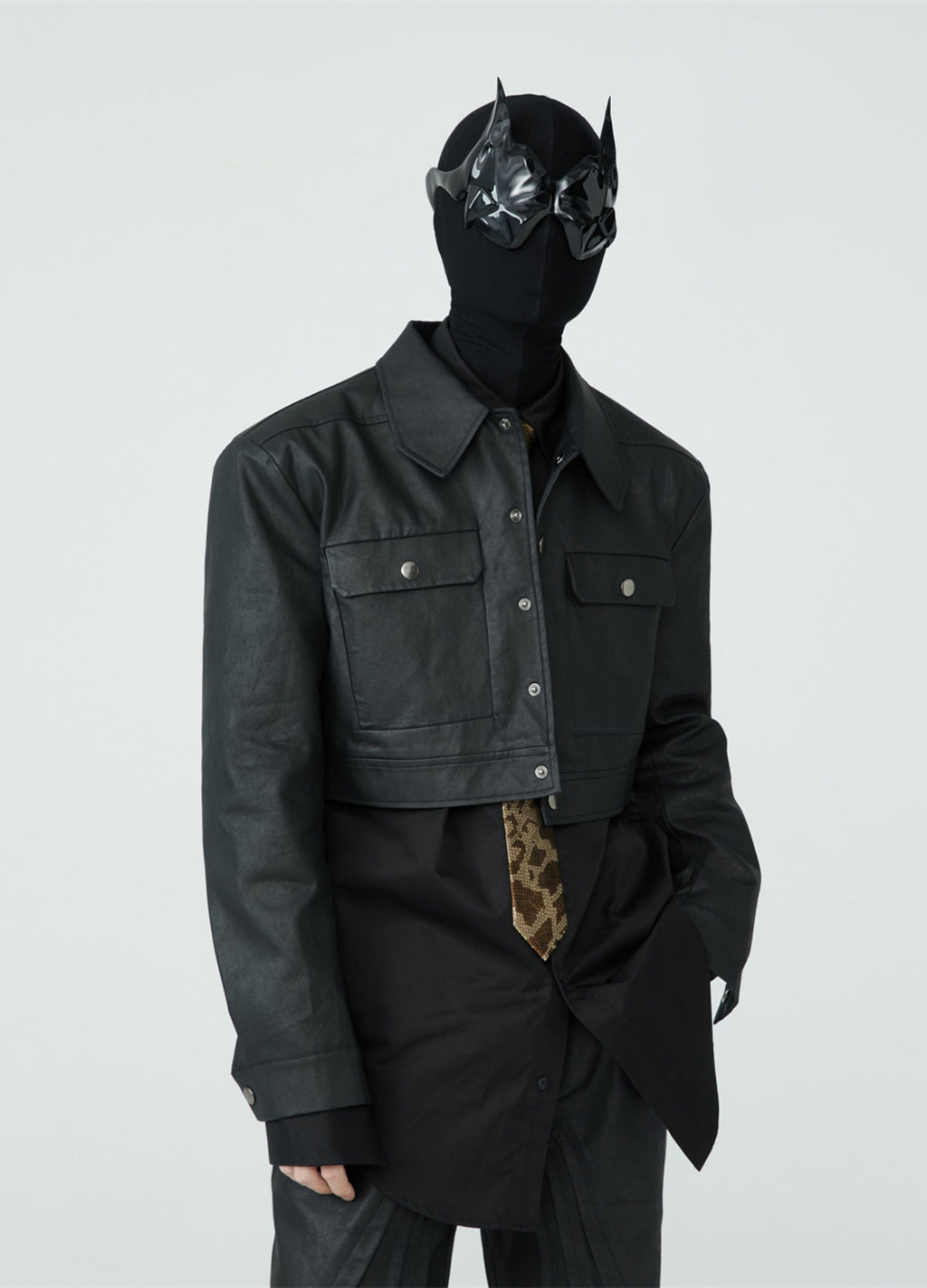 23SS Metro Cropped Faux Leather Jacket