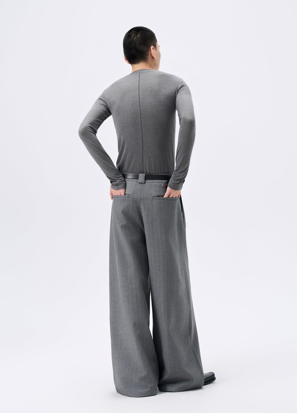 25FW STRIPED LYOCELL WIDE TROUSERS